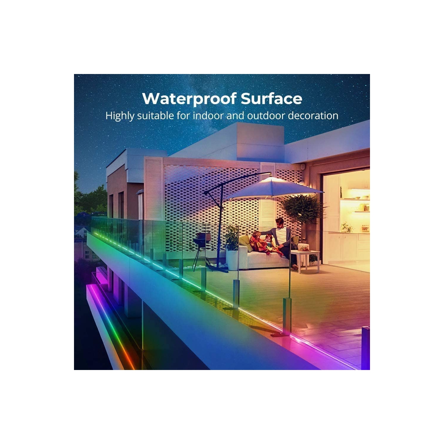 LED Strip Lights Kit Flexible Color Changing / RF Remote Wireless & mobile APP /Sync with Music /Waterproof Led Lights Strips 5050 RGB -16.4ft/5m