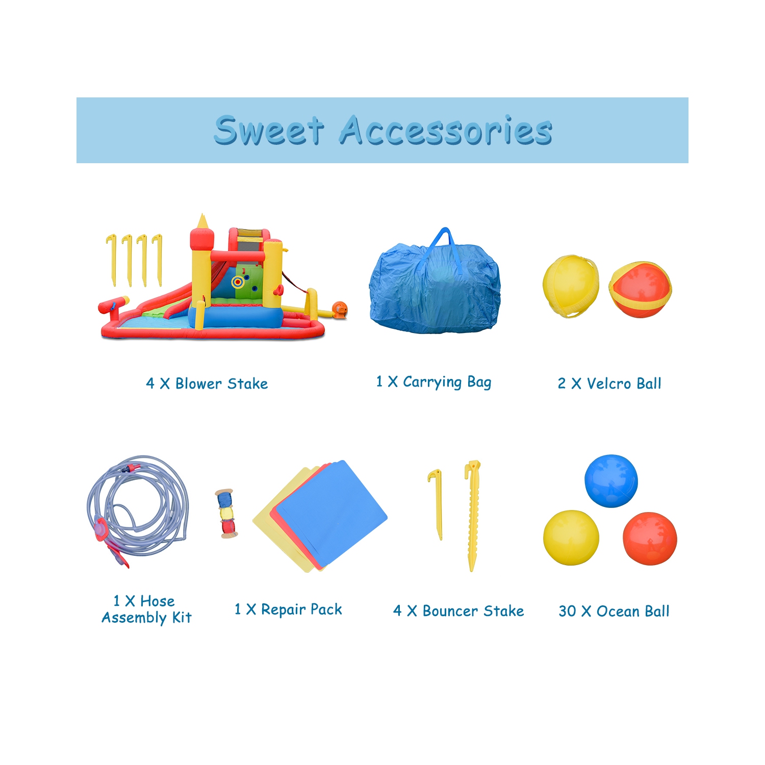 Topbuy Inflatable Water Slide Jumping Bounce House for Kids