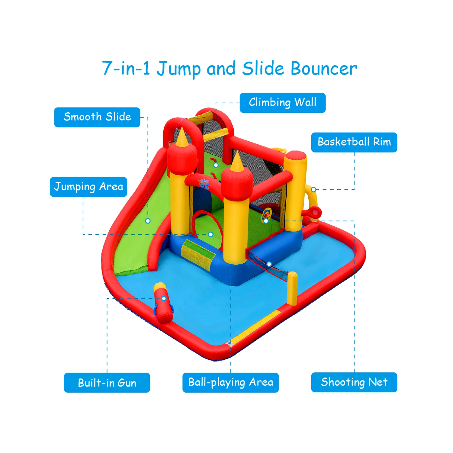 Topbuy Inflatable Water Slide Jumping Bounce House for Kids