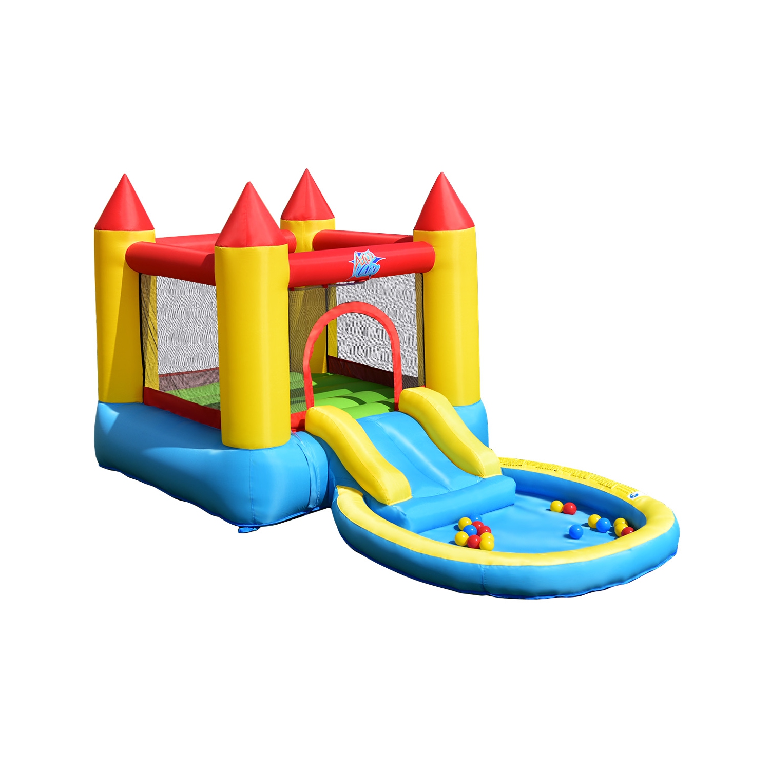 Topbuy Inflatable Bounce House Kids Slide Jumping Castle Pool w/Balls and 580W Blower