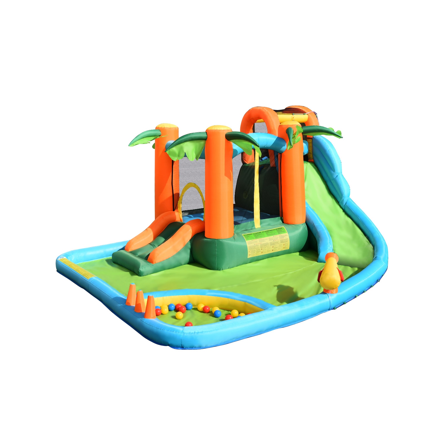 Topbuy Inflatable Bounce House Kids Water Park Fun Play Jumping Castle w/780W Blower