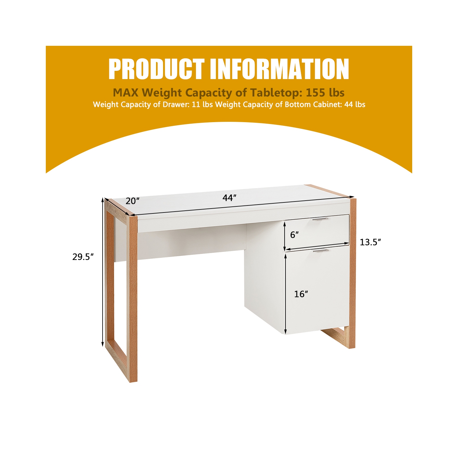 Computer Desk PC Laptop Table Working Station W/ Storage Drawer & Cabinet