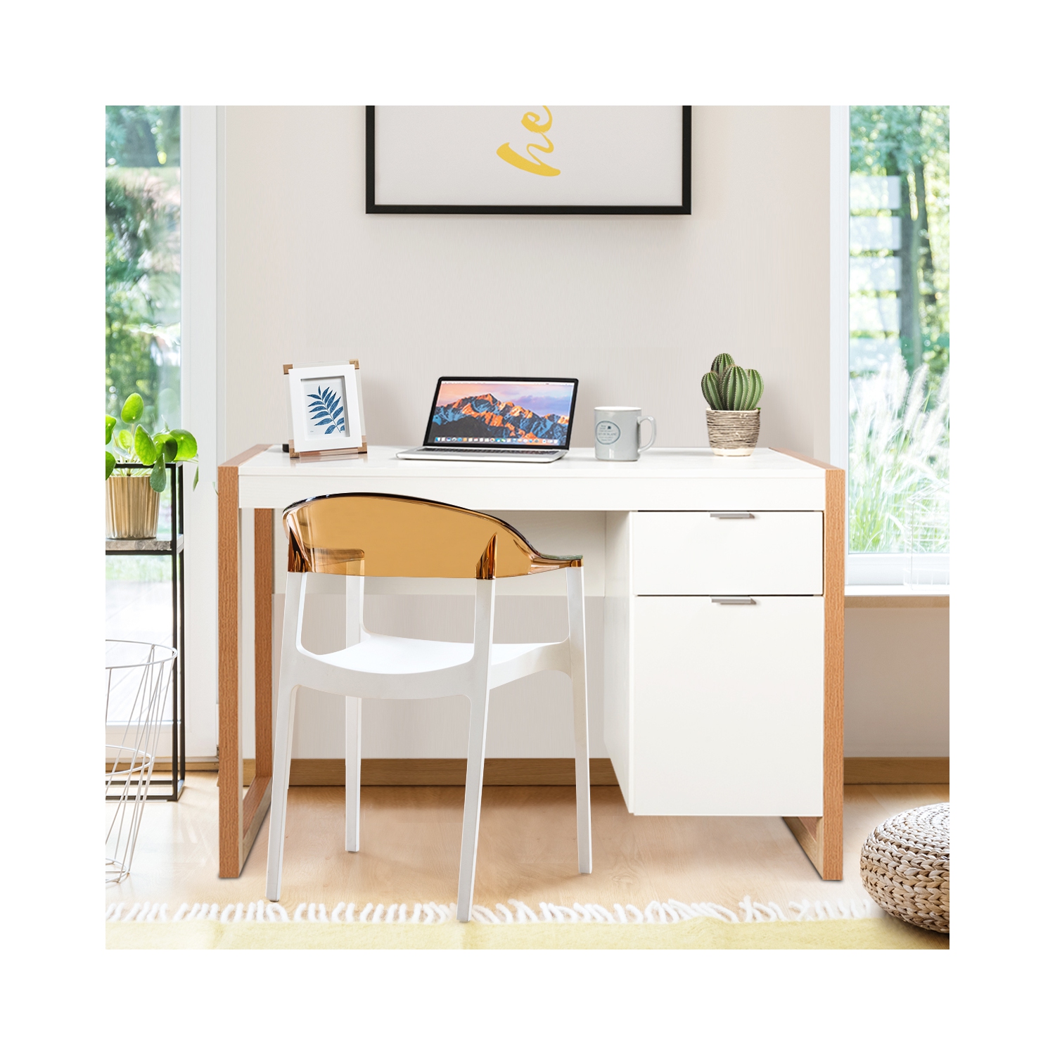 Computer Desk PC Laptop Table Working Station W/ Storage Drawer & Cabinet