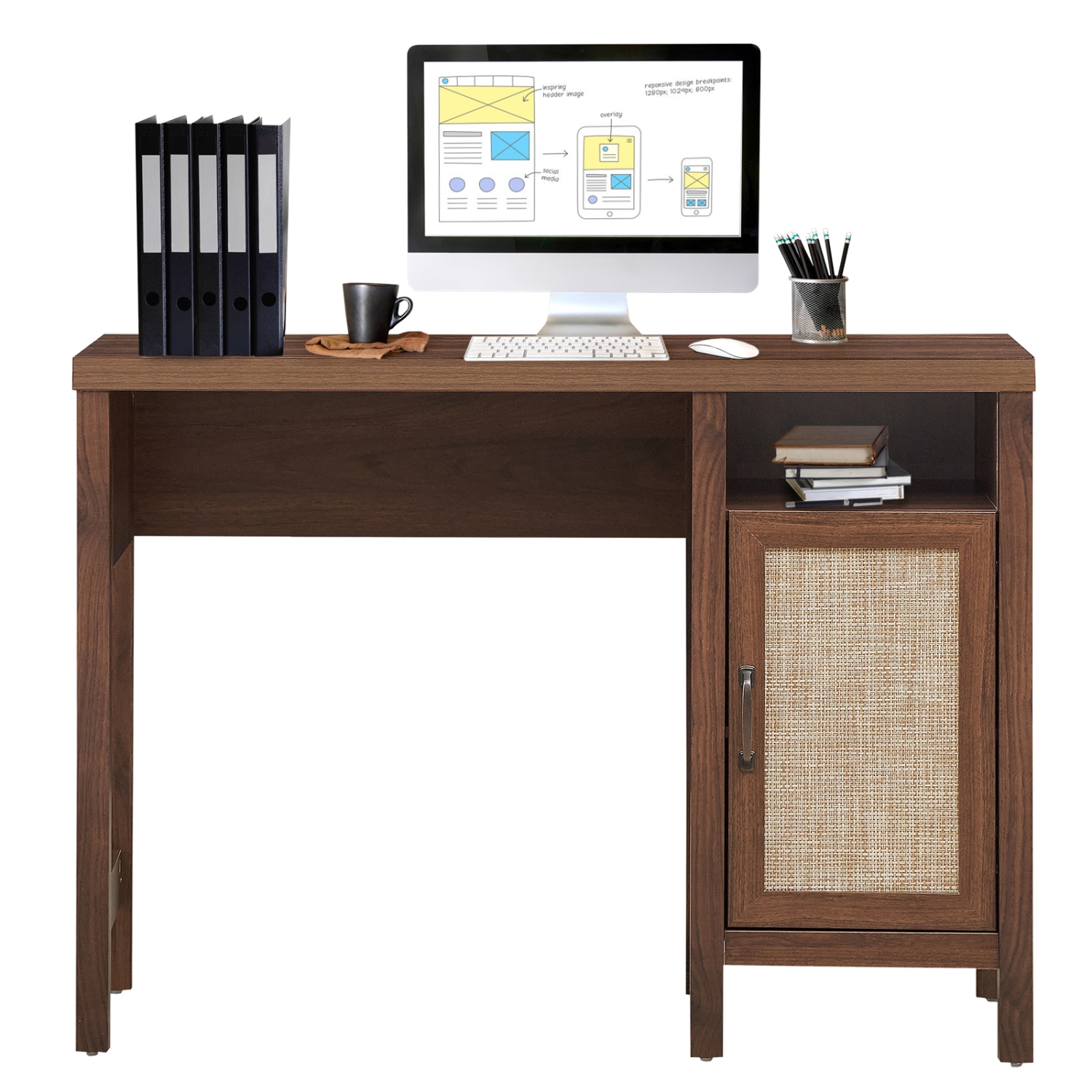 computer desk dark oak