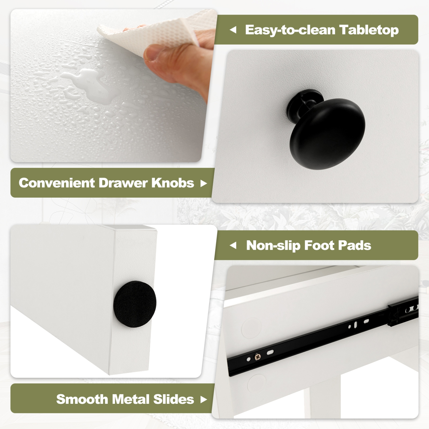 TopBuy – Bureau d’ordinateur étudie poste de travail avec tablette de rangement et tiroirs pour le bureau à domicile