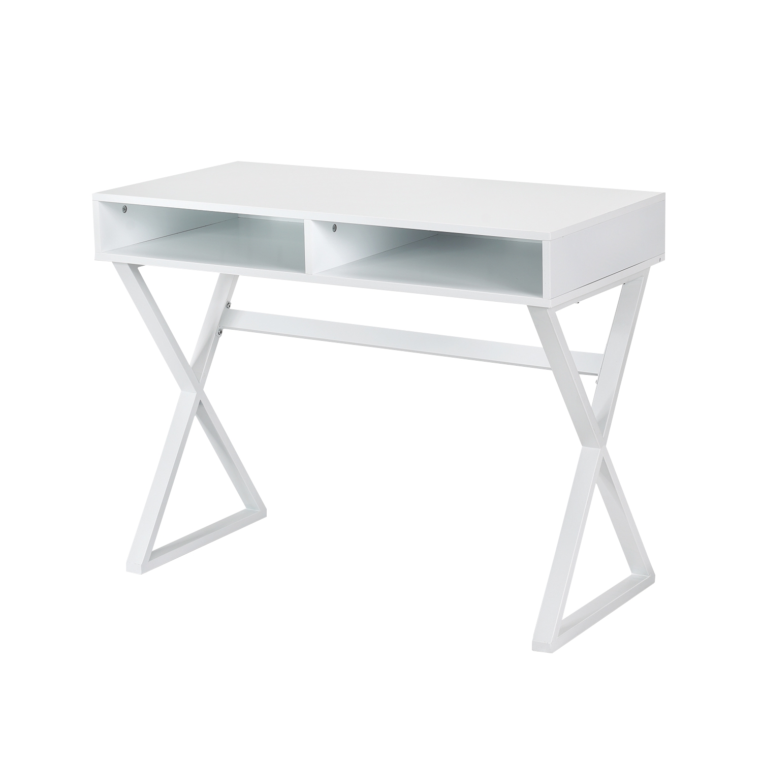 Table d’ordinateur moderne avec 2 compartiments de rangement, collection Writing Desk et maquillage de TopBuy