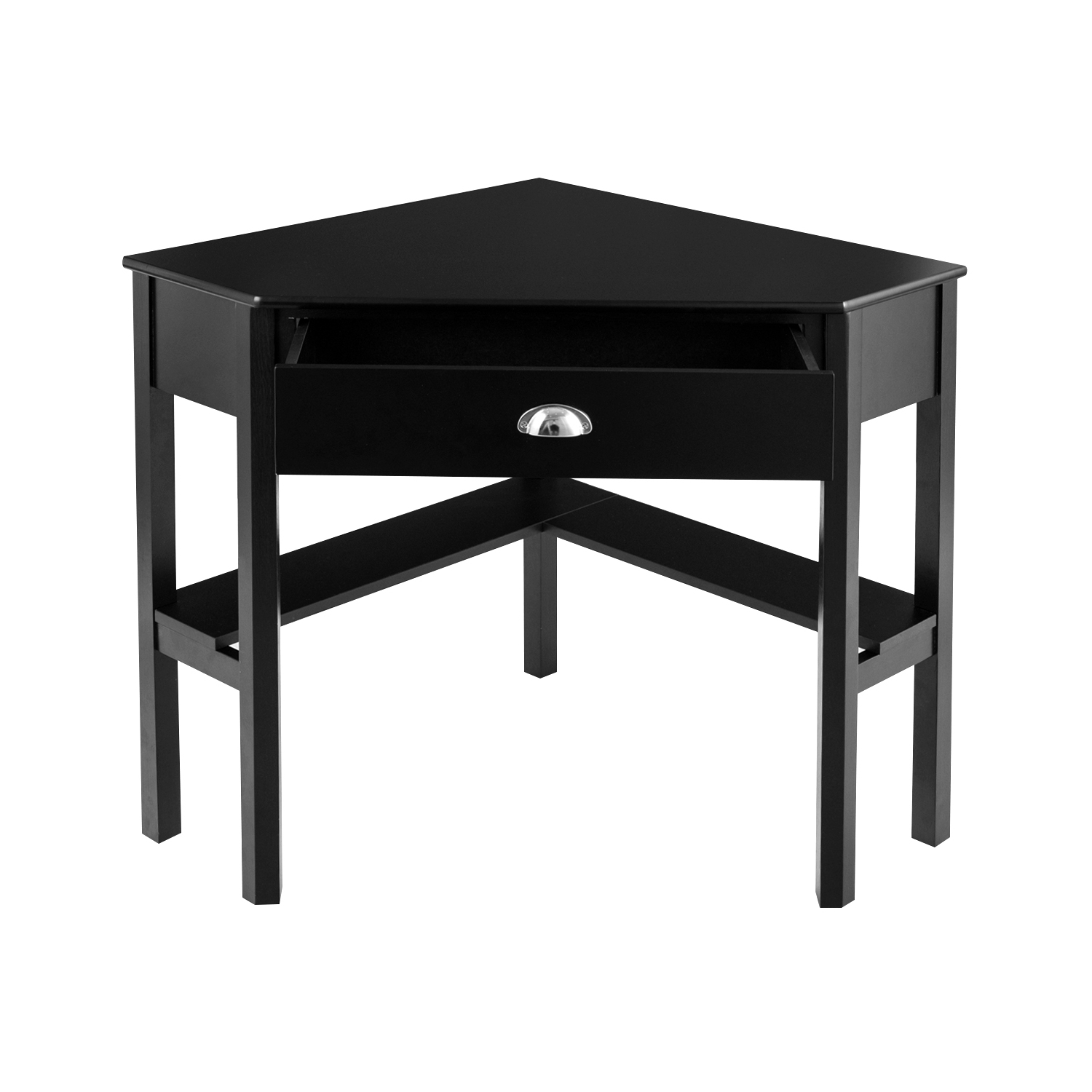 Bureau en coin pour ordinateur de bureau en bois de Topbuy - Blanc noir
