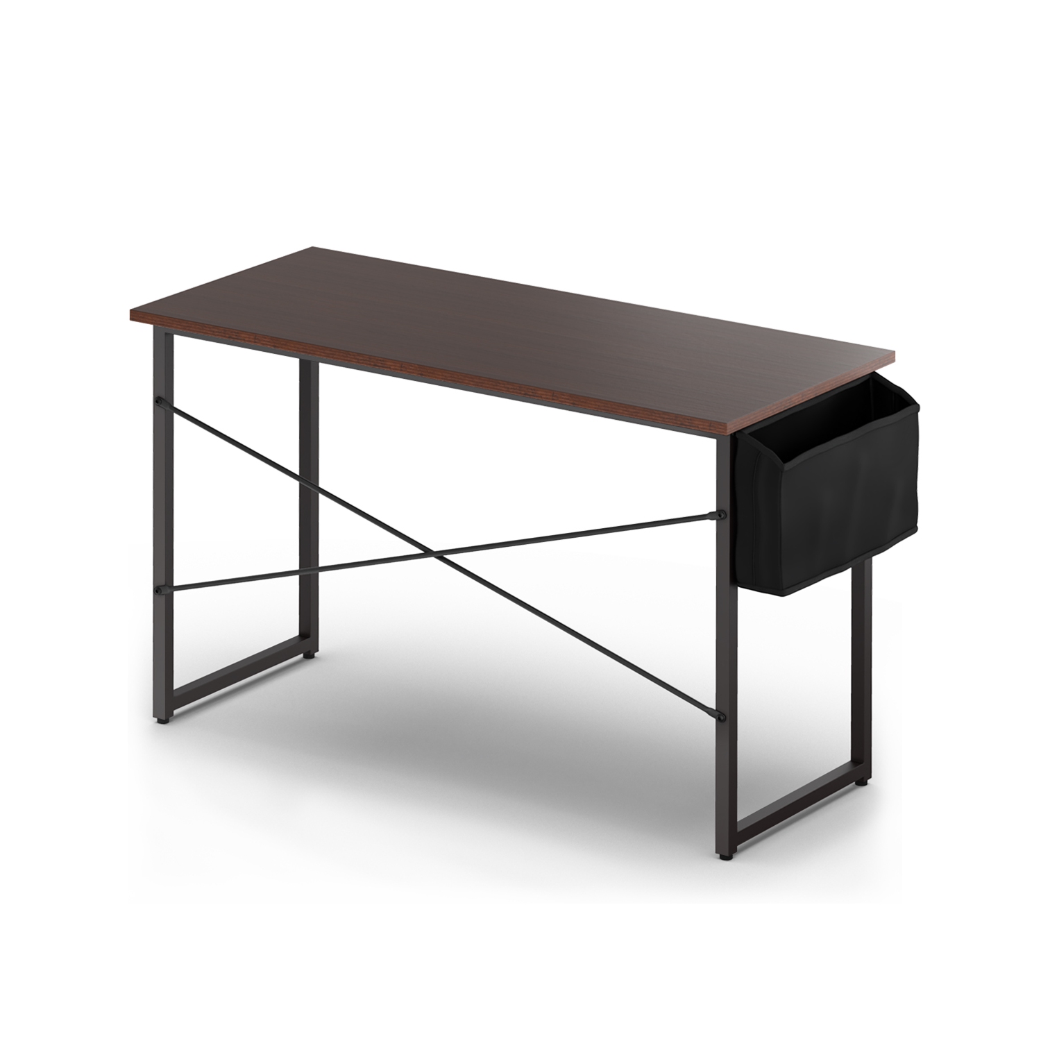 Topbuy 40"/47" Industrial Computer Desk Study Writing Table with Storage Bag Black/Coffee/Rustic Brown