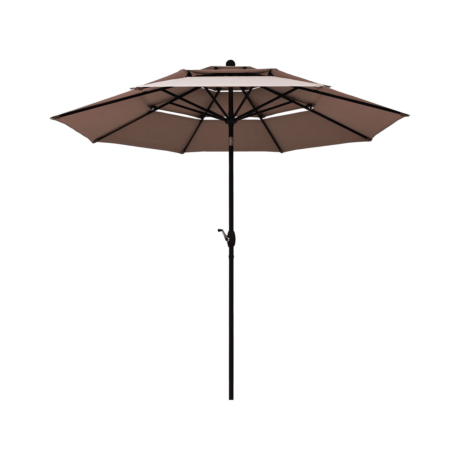 Parasol de patio à inclinaison automatique Topbuy avec double évent beige/bourgogne/Havane/Orange