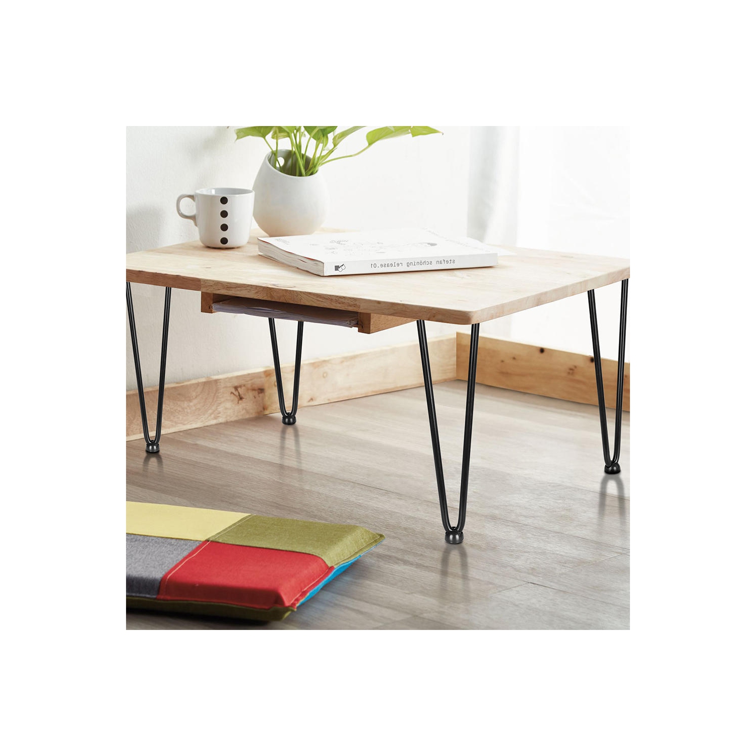 28" Metal Hairpin Rod Table Desk Legs, Set o 4 DIY Home Furniture Kits with Bonus Rubber Floor Protectors