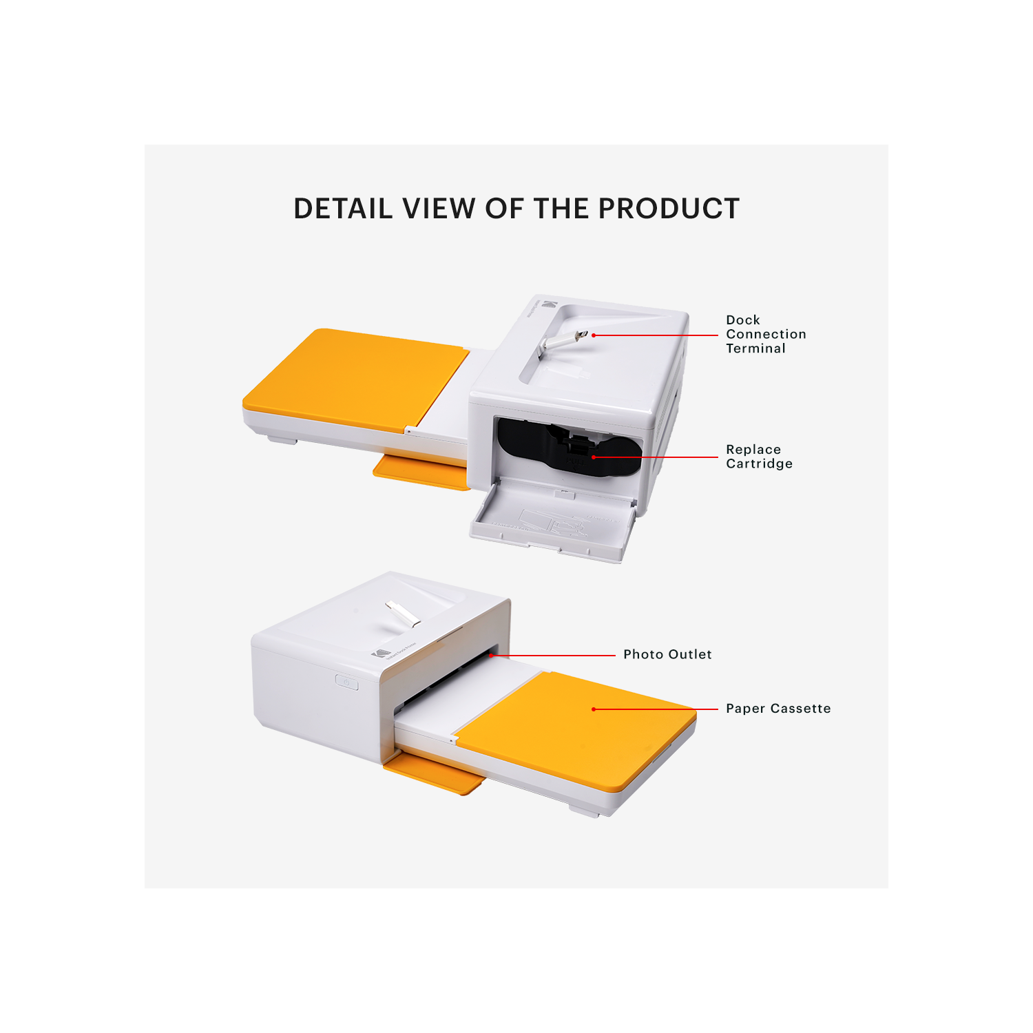 KODAK Mini 2 Retro 4PASS Portable Photo Printer + 68 Sheets Bundle, Yellow