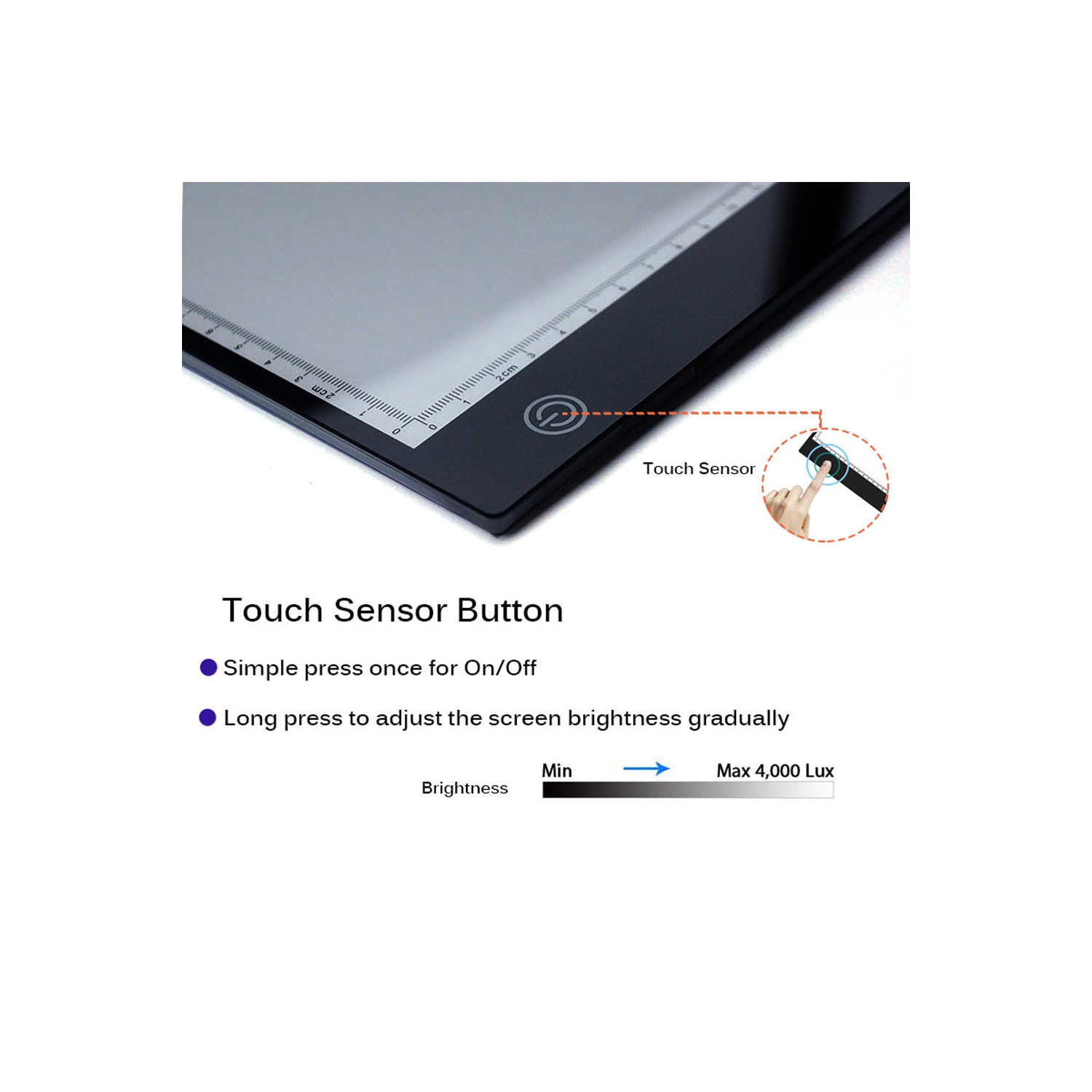 A4 LED Light Box Tracer Drawing Pad with Adapter, Dimmable Brightness for Stenciling, 2D Animation, Calligraphy, Embossing, Sketching & Drawing,