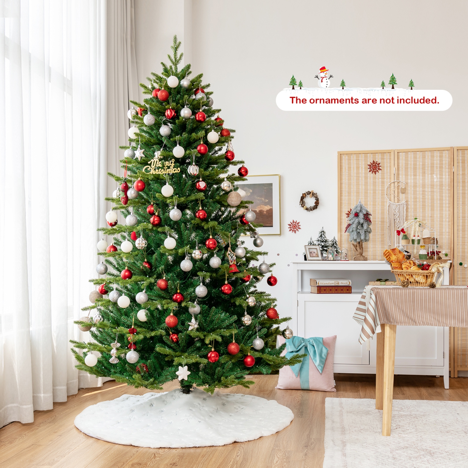 Gymax 7 FT Pre-lit Artificial Christmas Tree w/ APP Control & 15 Lighting Modes