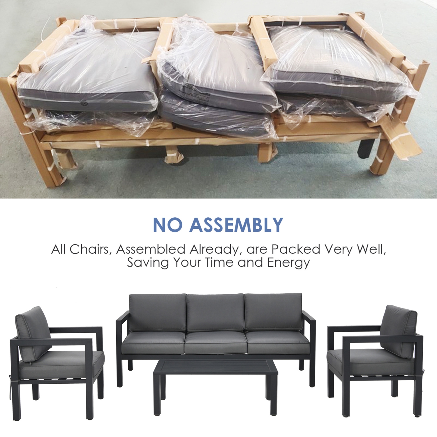 Gymax 4PCS Patio Conversation Furniture Set Outdoor Cushioned Sectional Sofa Set