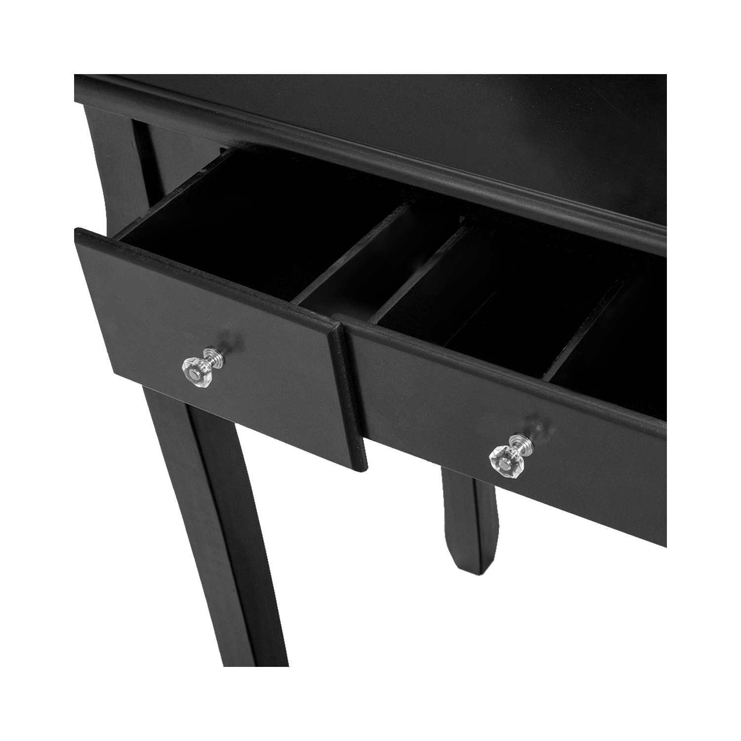 Topbuy Oval Vanity Mirror Dressing Table Beauty Dresser w/ Cushioned Bench Black