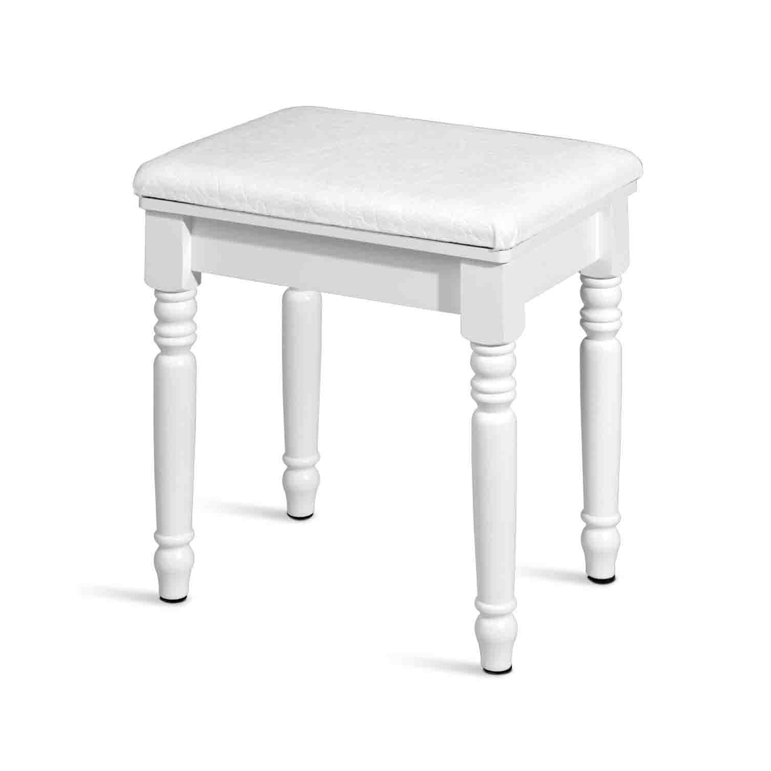 Topbuy Vanity Makeup Dressing Table Set w/ Drawer Mirror Necklace Hook White