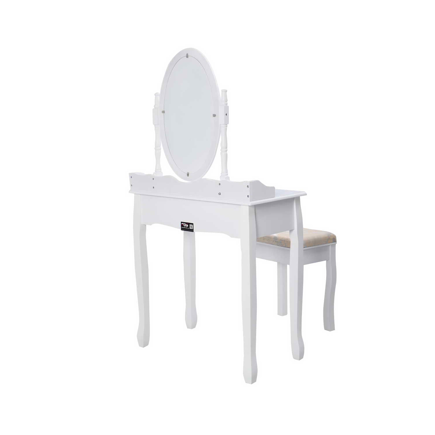 Topbuy Vanity Table Jewelry Makeup Desk with Padded Bench bathroom Dresser w/ Drawer White