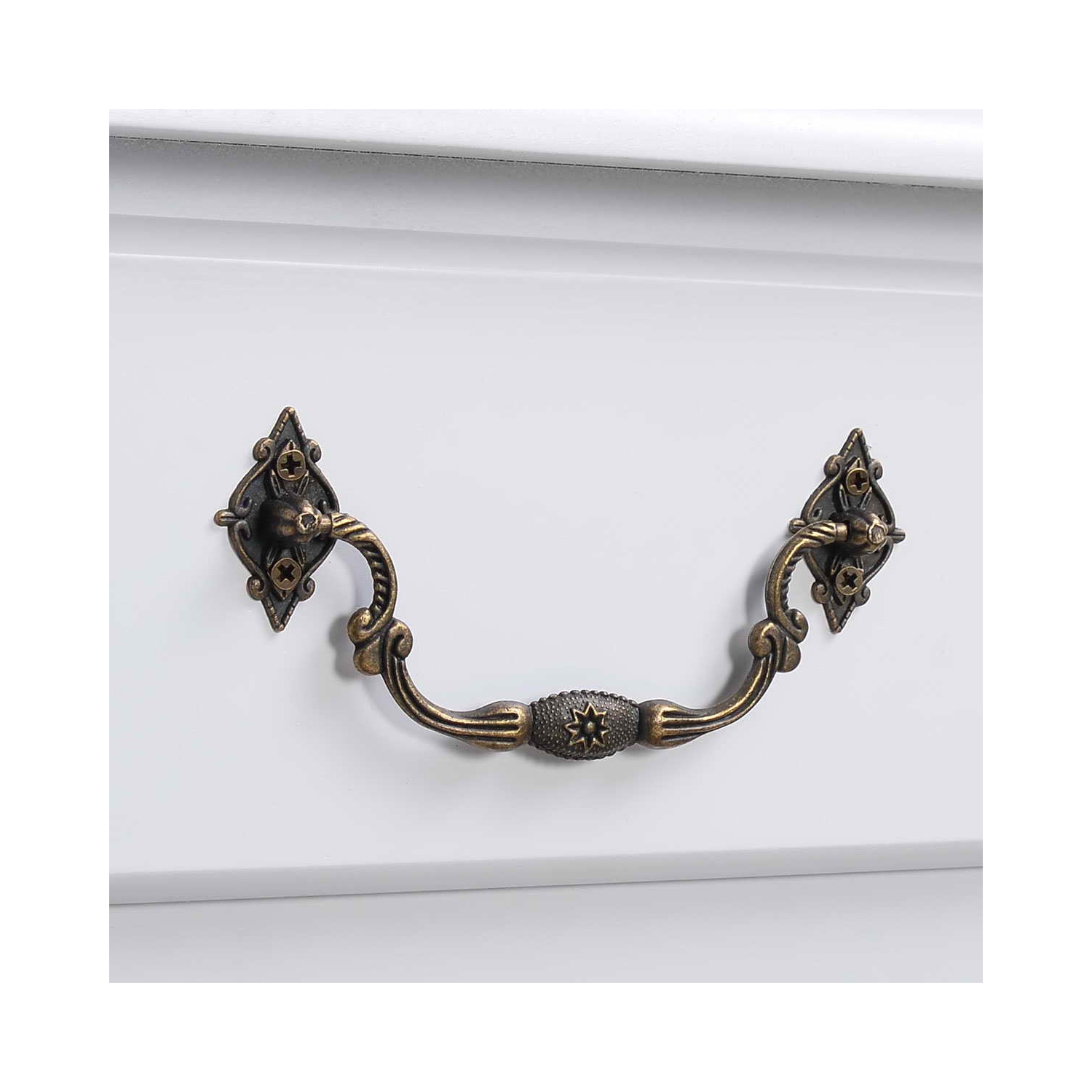 Topbuy Vanity Table Jewelry Makeup Desk with Padded Bench bathroom Dresser w/ Drawer White