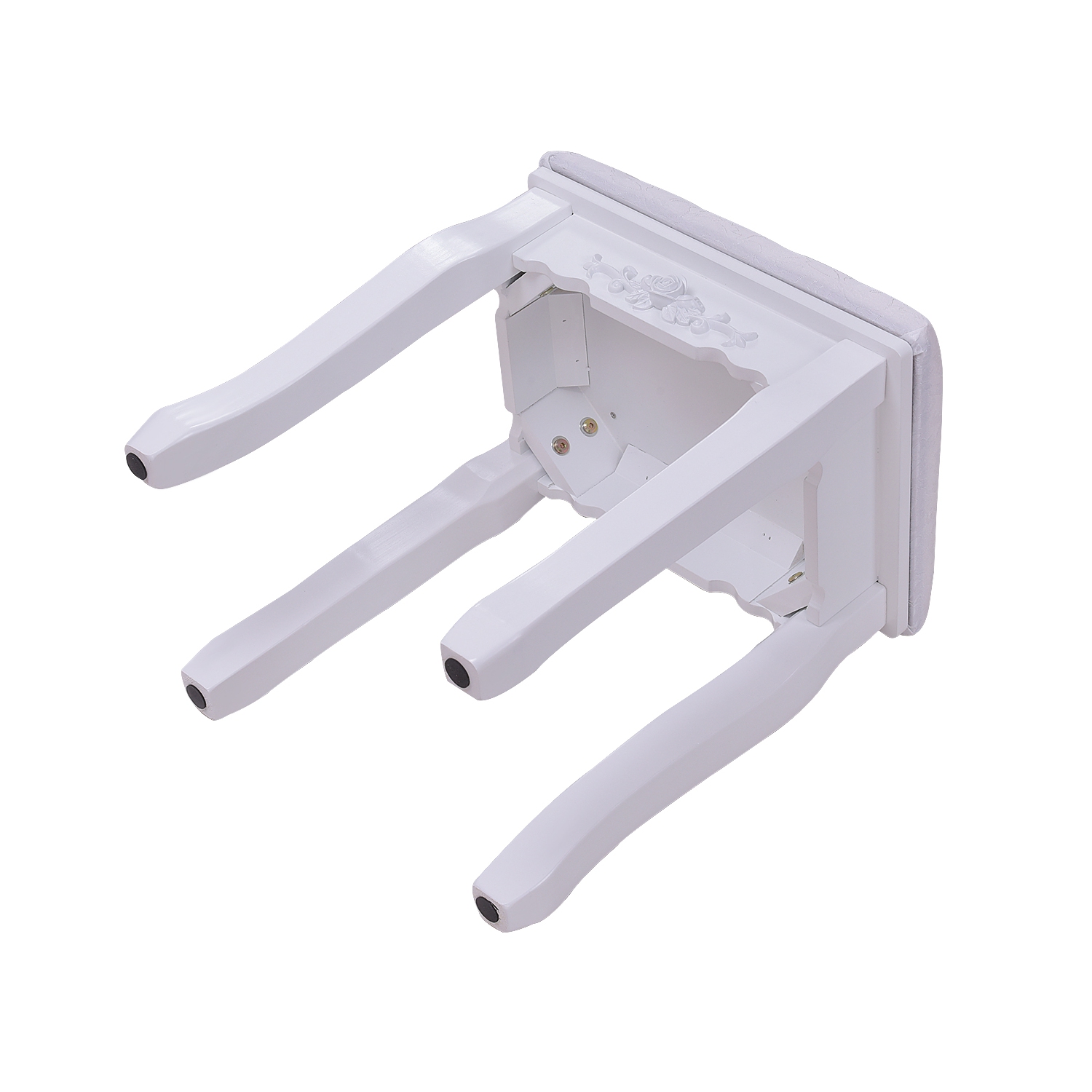 Topbuy Oval Vanity Mirror Dressing Table Beauty Dresser w/ Cushioned Bench White