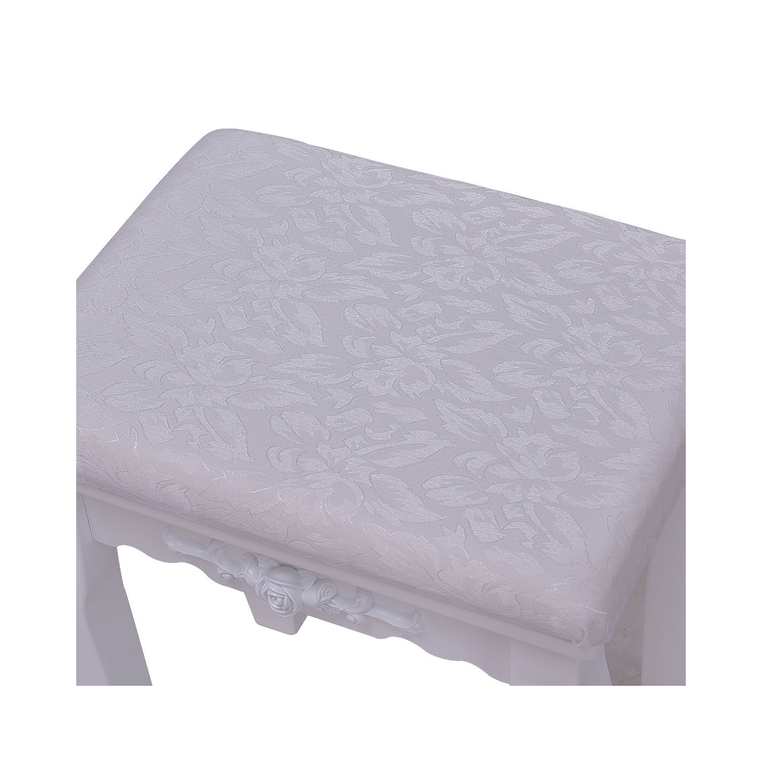 Topbuy Mirror Vanity Table Unit Makeup Set Wood Makeup Dressing Table Set White