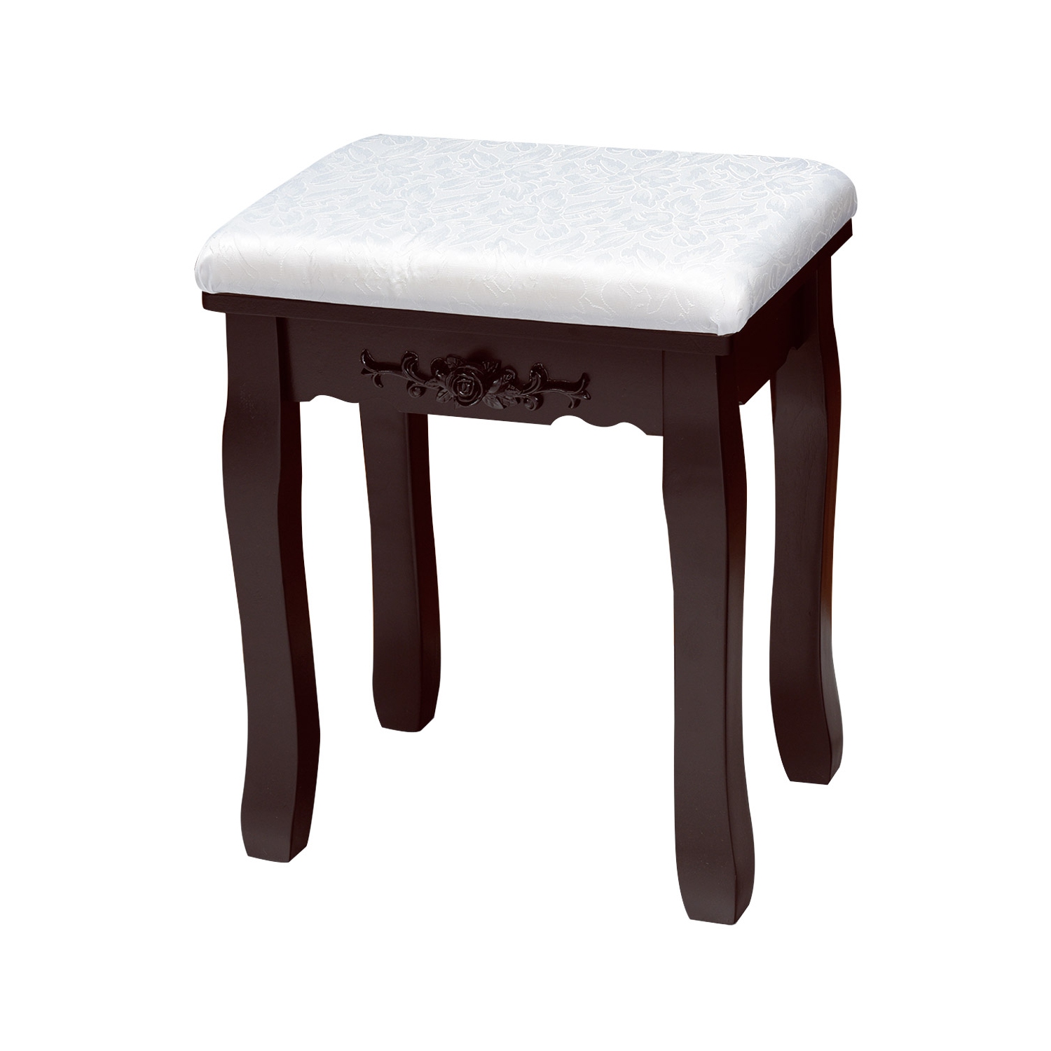 Topbuy Mirrored Vanity Table Set Lighted Makeup Dresser w/ Drawers Brown