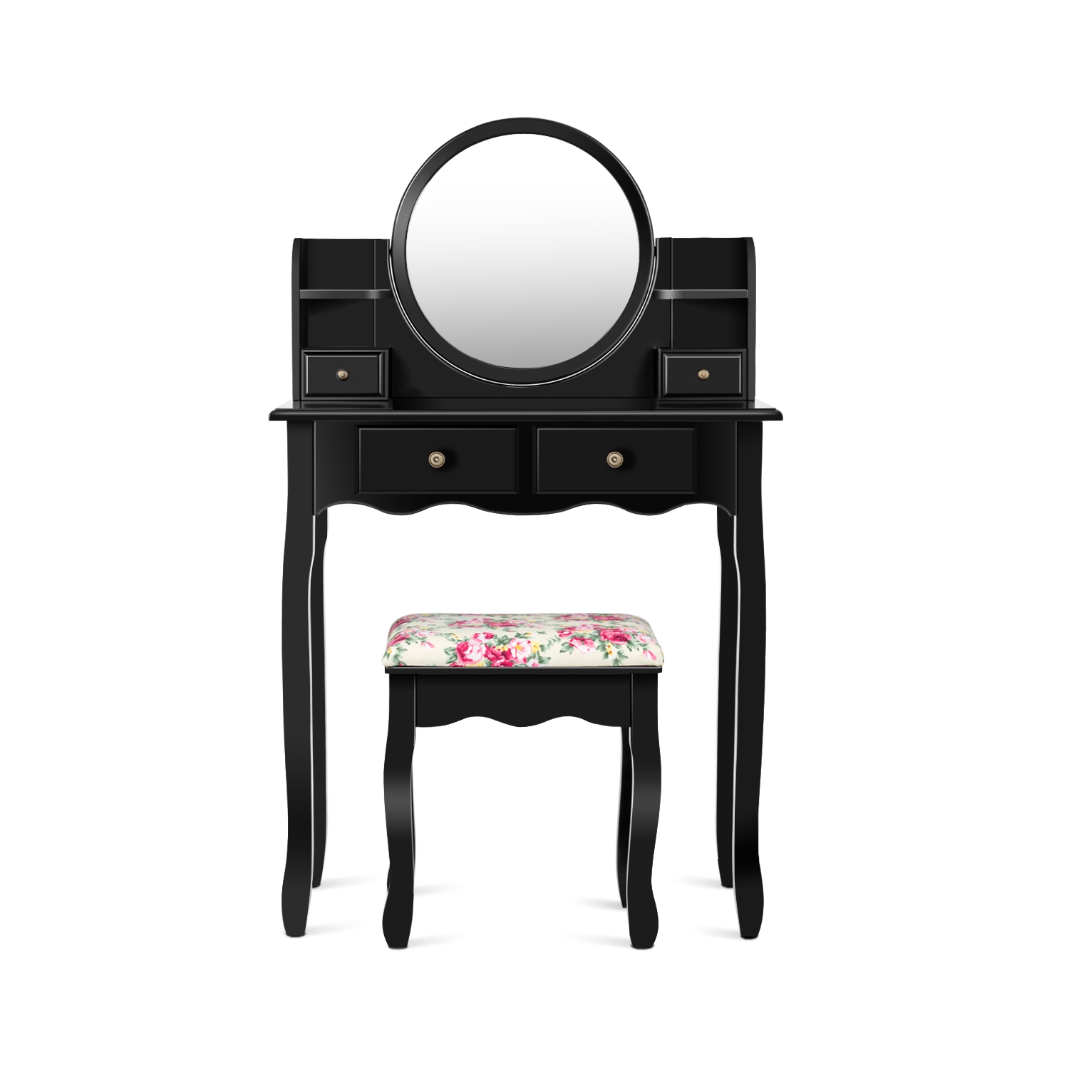 Topbuy Vanity Table Set w/Detachable Mirror & Stool
