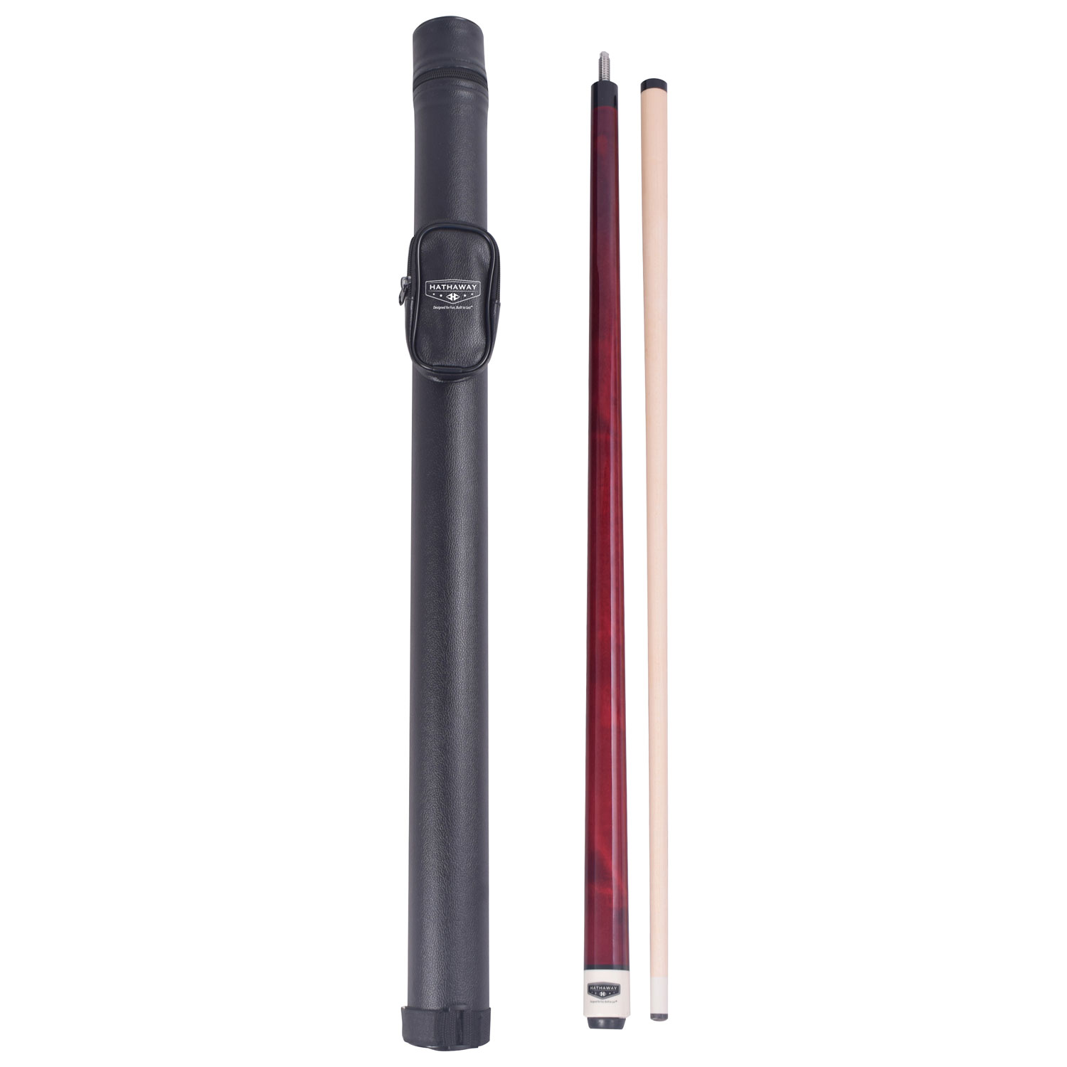 Hathaway Conquest 58" Maple Cue and and Case Set - Red