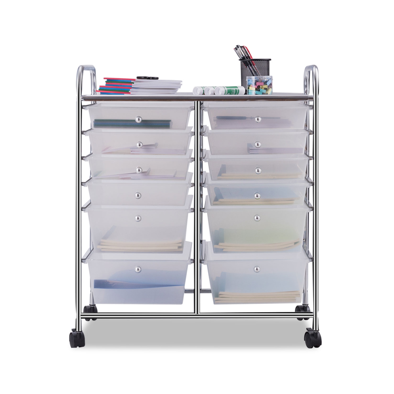 Topbuy 12 Drawer Rolling Storage Cart Organizer