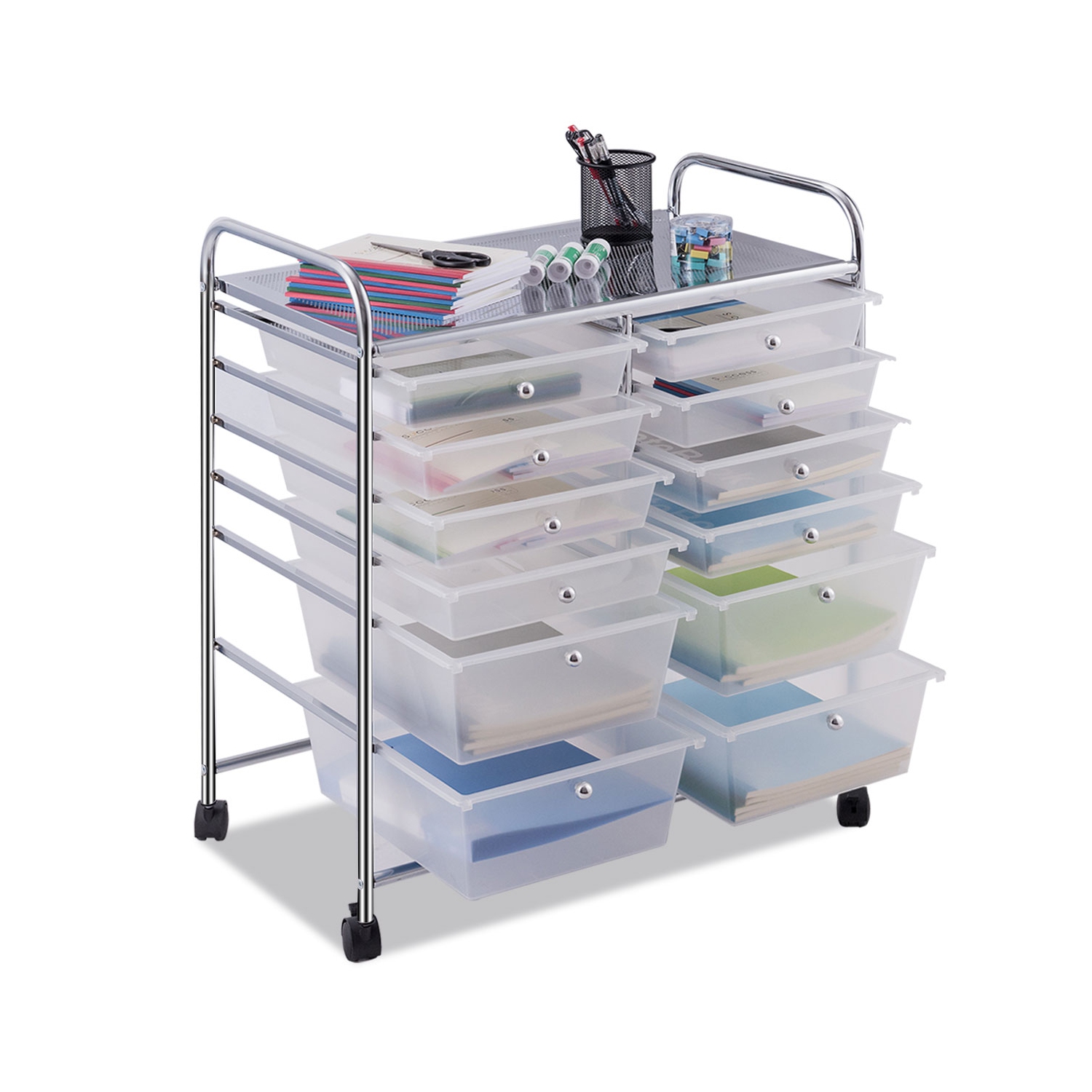 Topbuy 12 Drawer Rolling Storage Cart Organizer