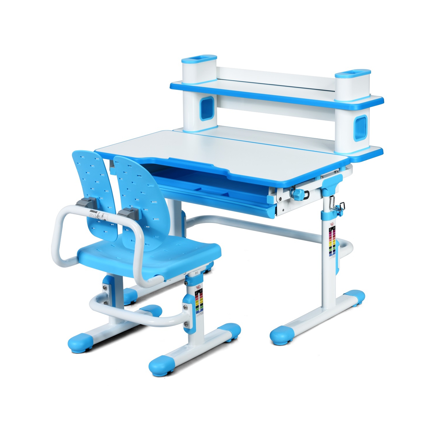 Topbuy Children's Studying Table Height Adjustable Desk Chair Set Blue