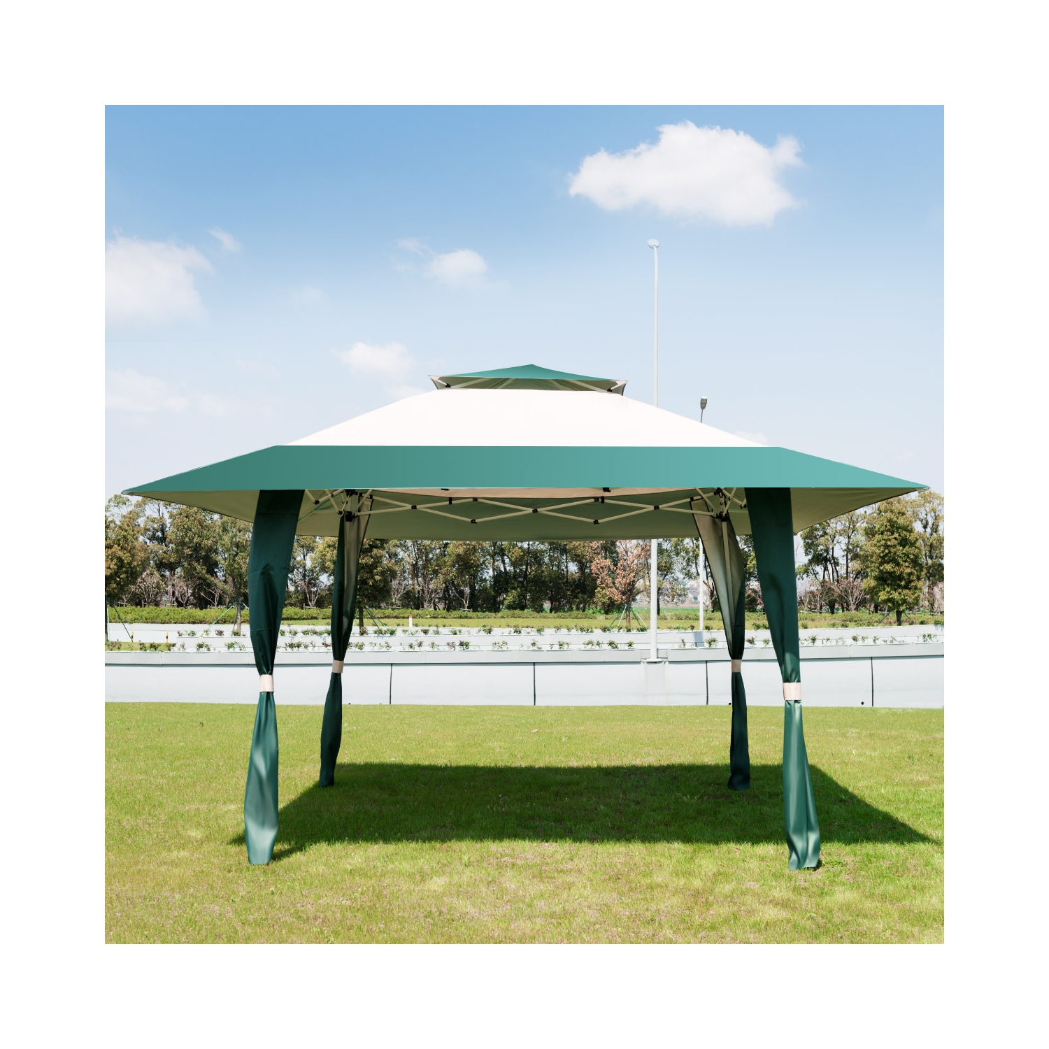 Topbuy 13' x13' Folding Gazebo Canopy Patio Outdoor Tent Beach Party Shade Shelter