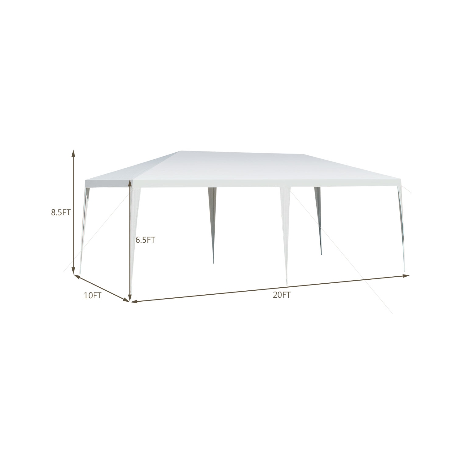 Abri de jardin avec toit pour fête de mariage blanc de 10 x 20 pi de TopBuy