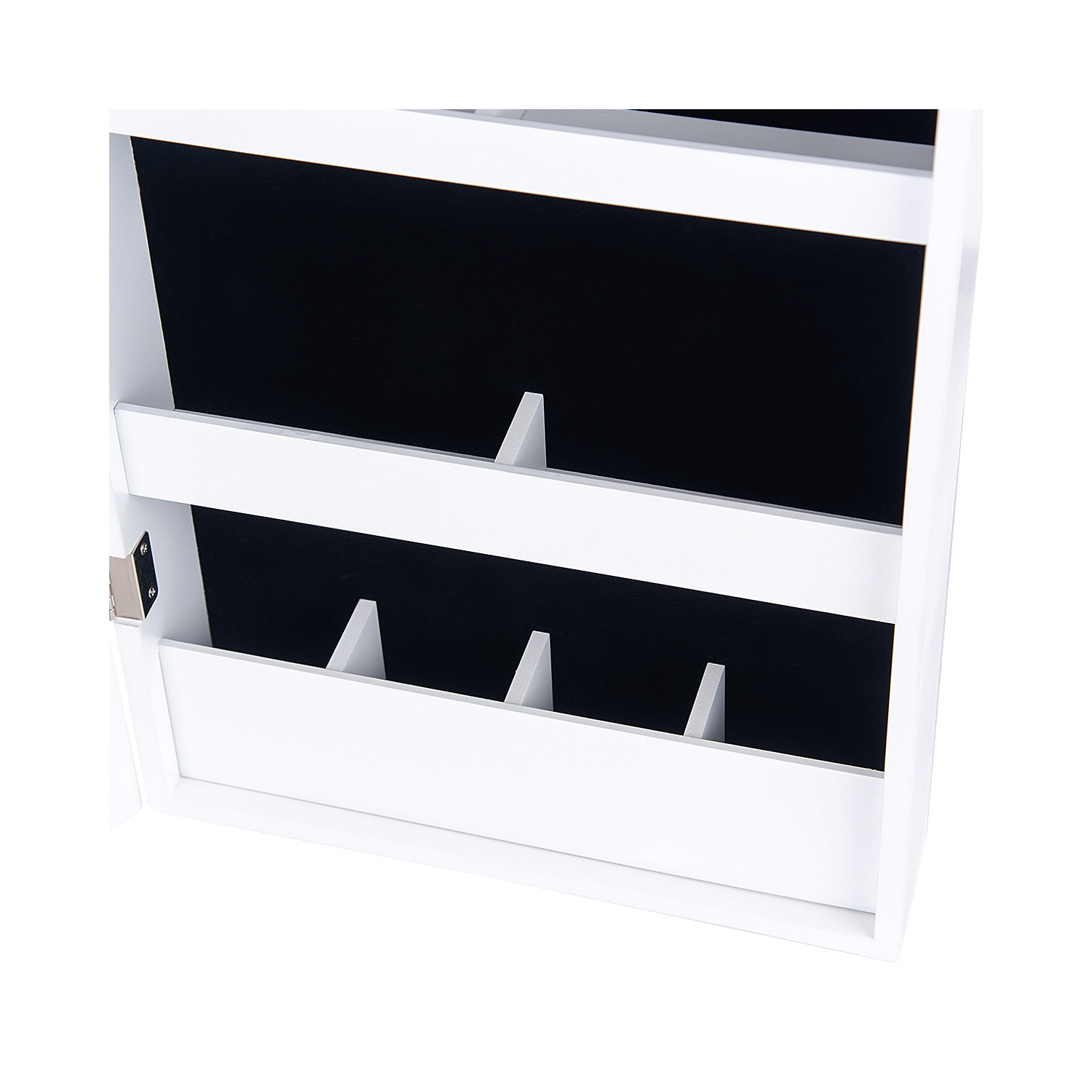 Topbuy Lockable Armoire Dressing Organizer Wall Door Mounted Mirrored Jewelry Cabinet w/ LED Lights