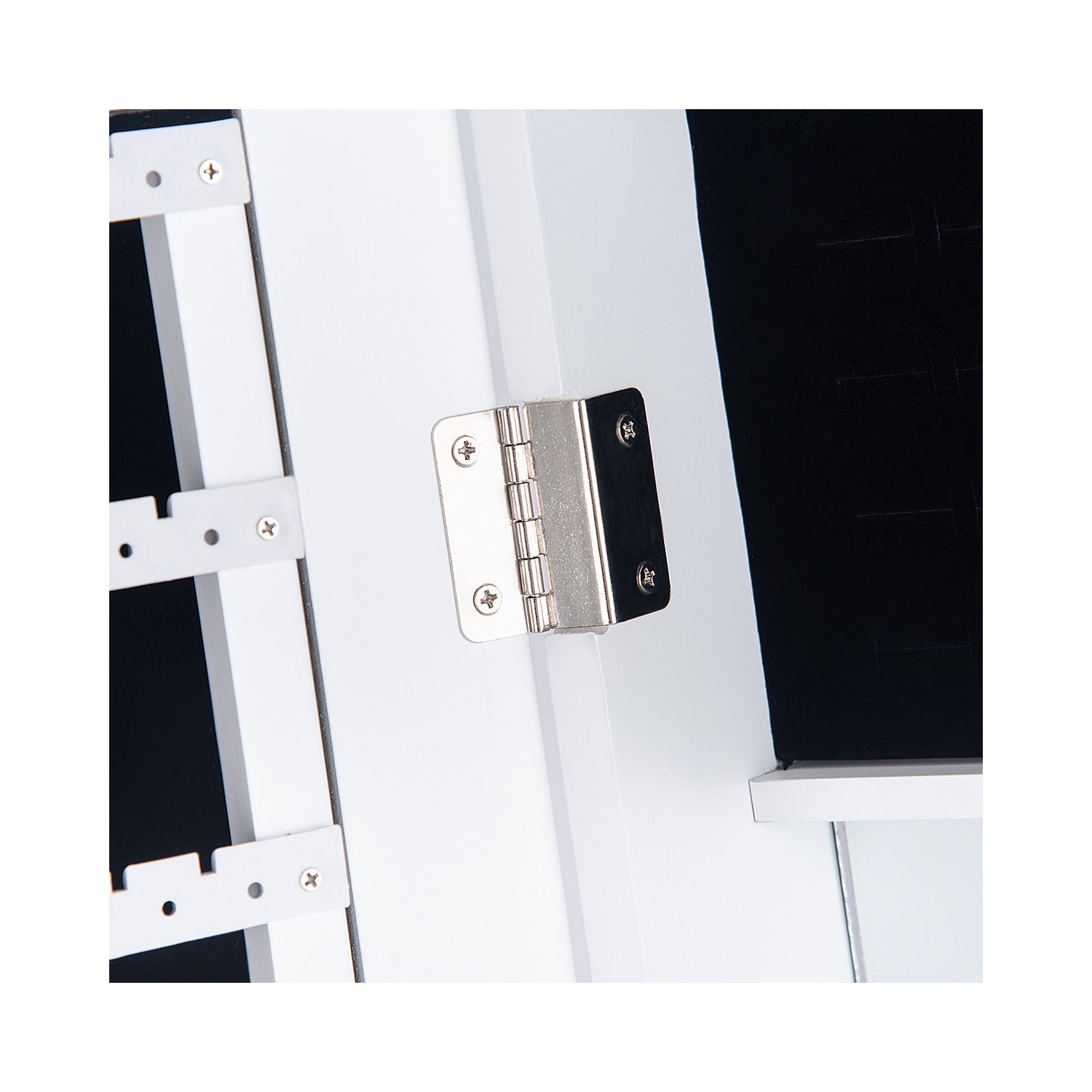 Topbuy Lockable Armoire Dressing Organizer Wall Door Mounted Mirrored Jewelry Cabinet w/ LED Lights