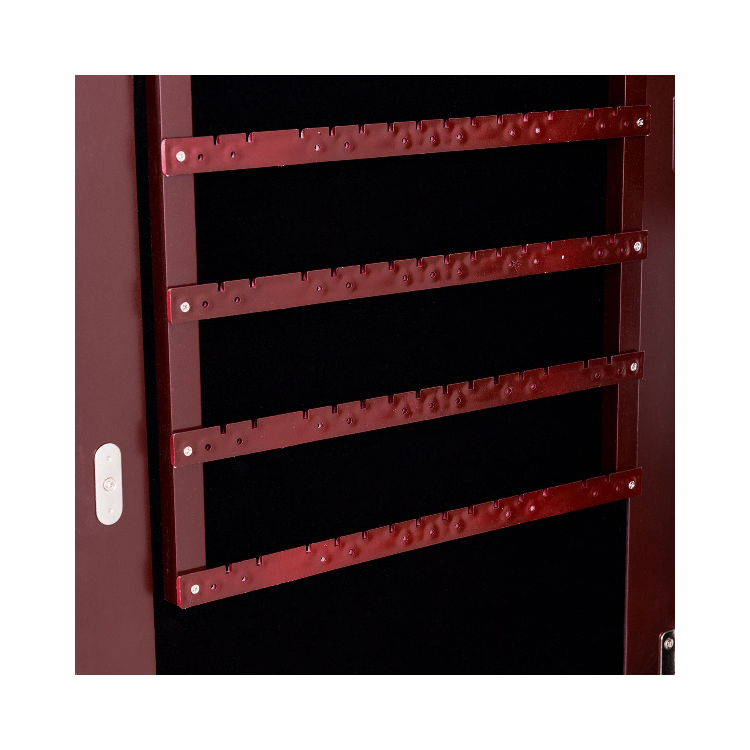 Topbuy Lockable Armoire Dressing Organizer Wall Door Mounted Mirrored Jewelry Cabinet w/ LED Lights