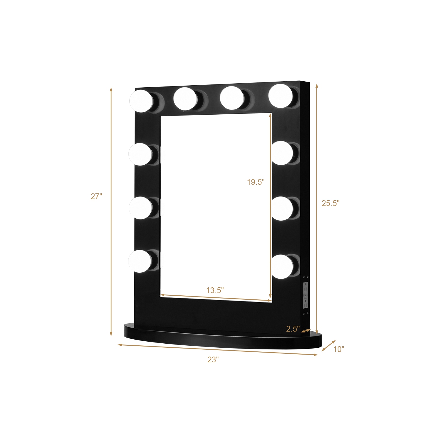 Miroir de maquillage mural avec lumière Hollywood de TopBuy