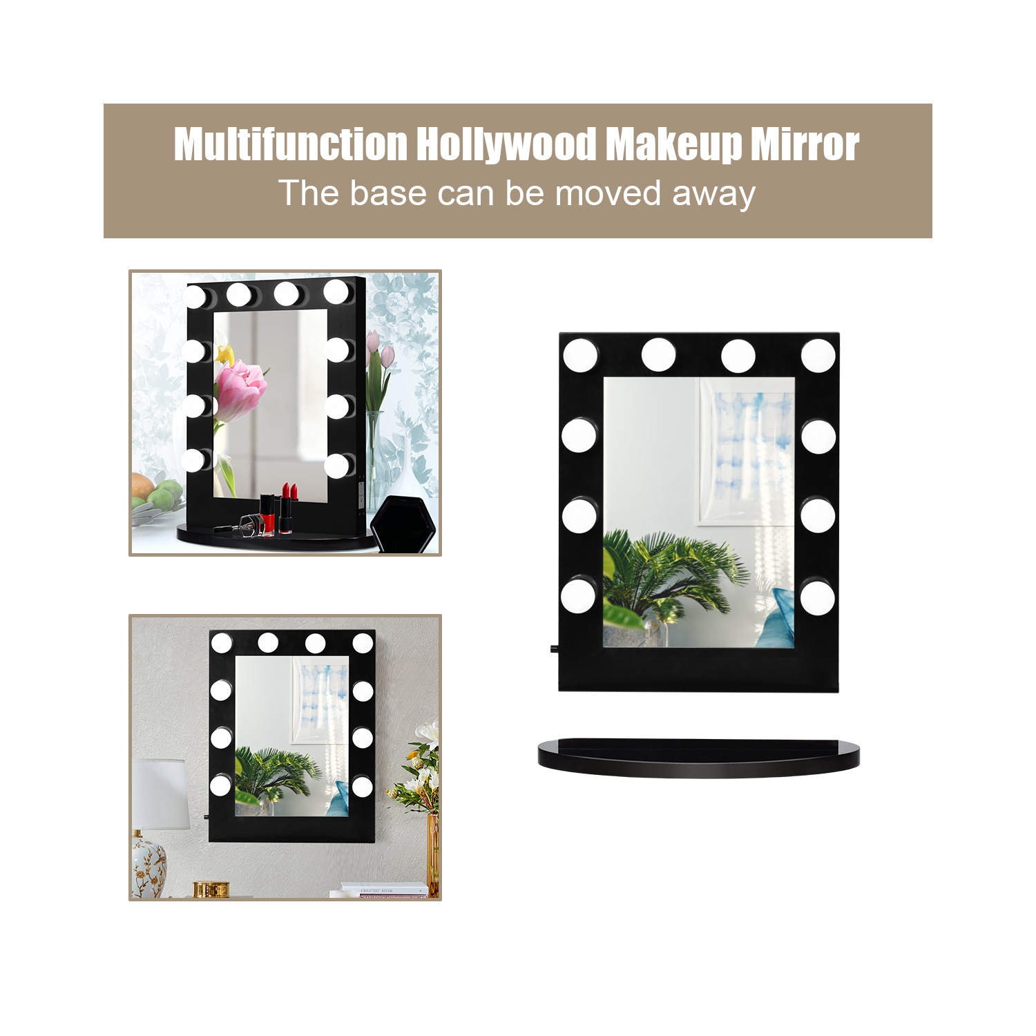 Miroir de maquillage mural avec lumière Hollywood de TopBuy