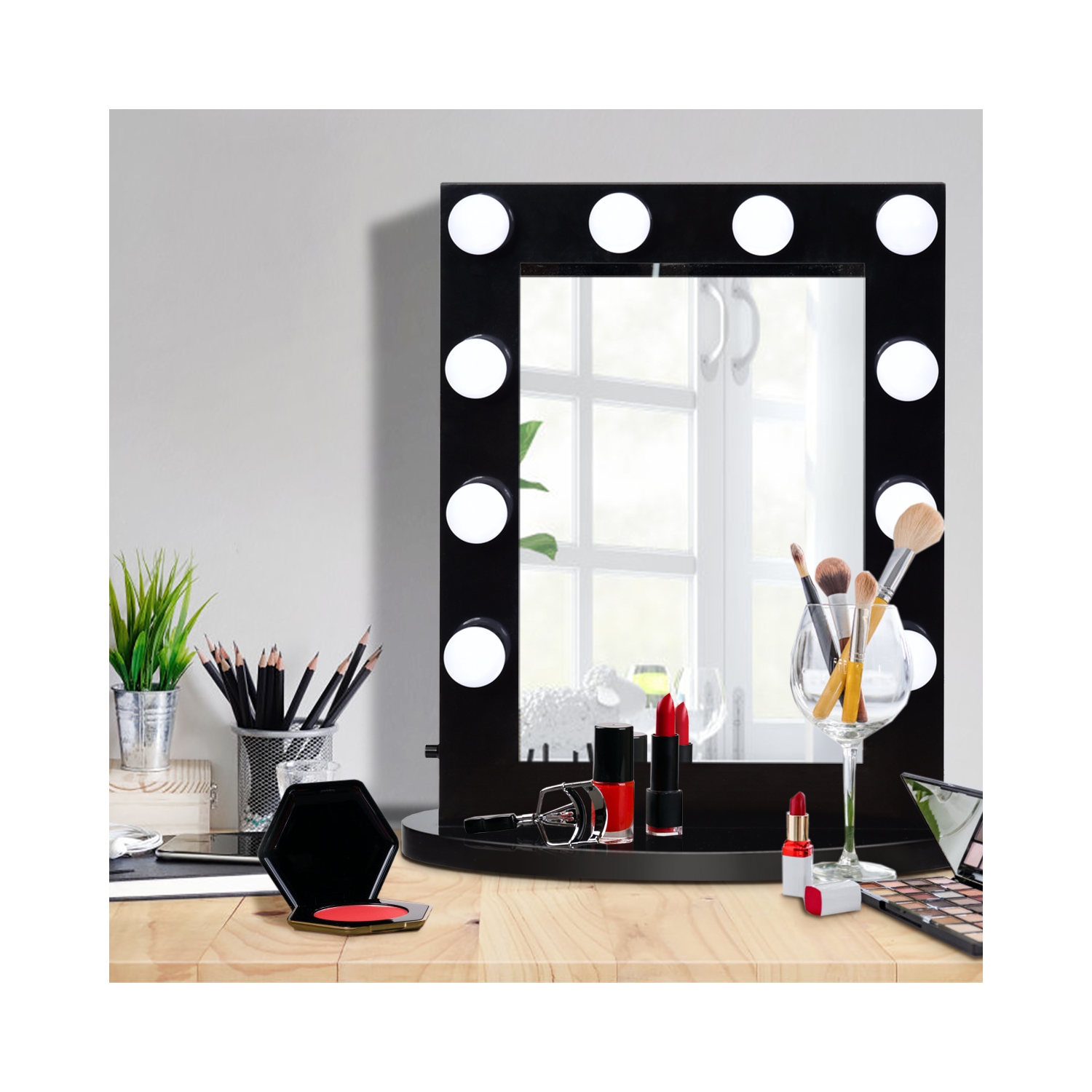 Miroir de maquillage mural avec lumière Hollywood de TopBuy