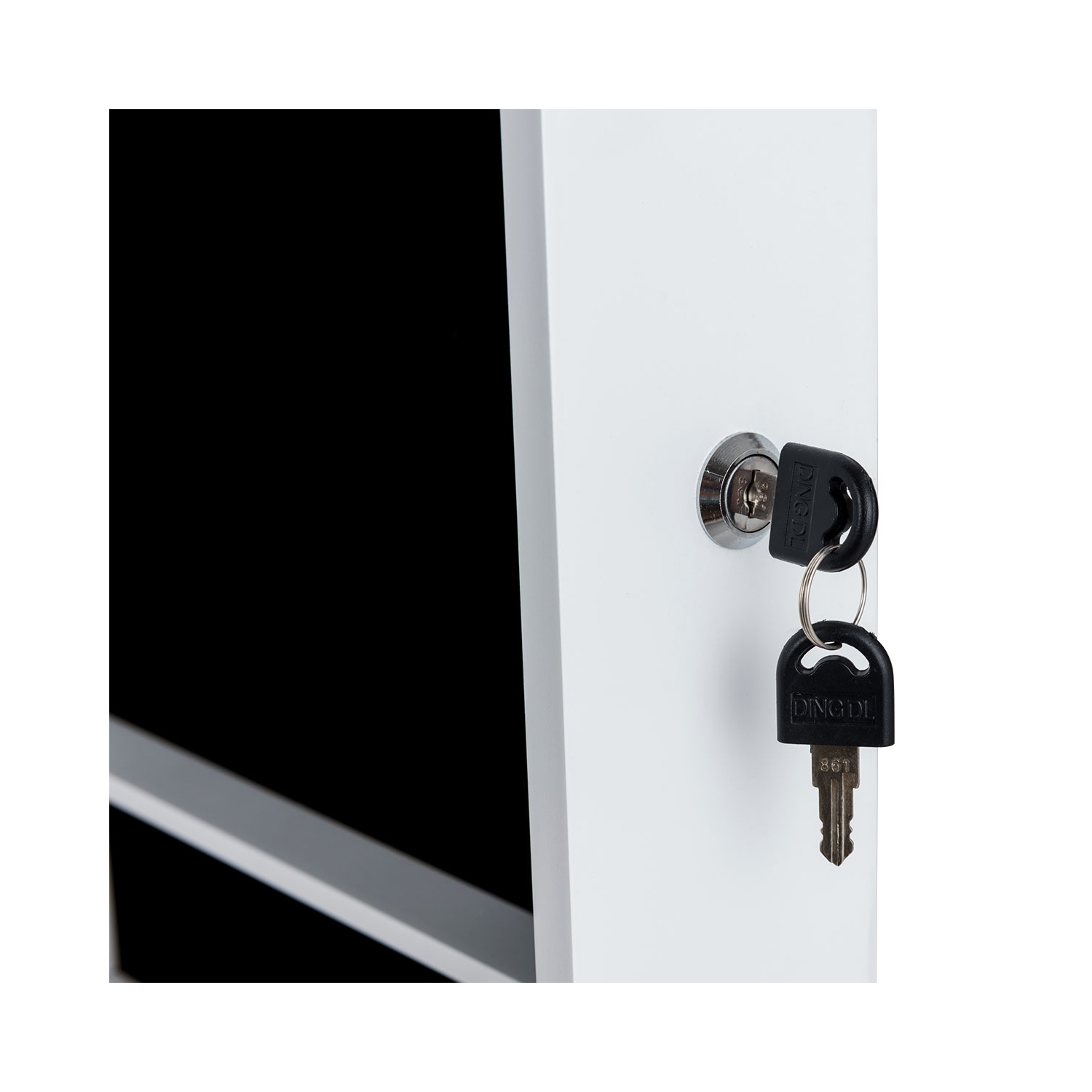 Topbuy Wall Mounted Mirrored Jewelry Organizer White Armoire Cabinet w/ LED & Lock