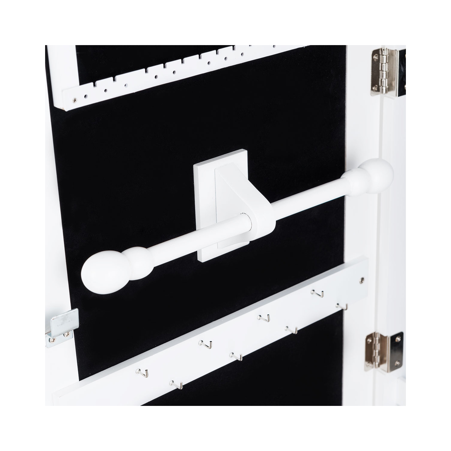 Topbuy Wall Mounted Mirrored Jewelry Organizer White Armoire Cabinet w/ LED & Lock