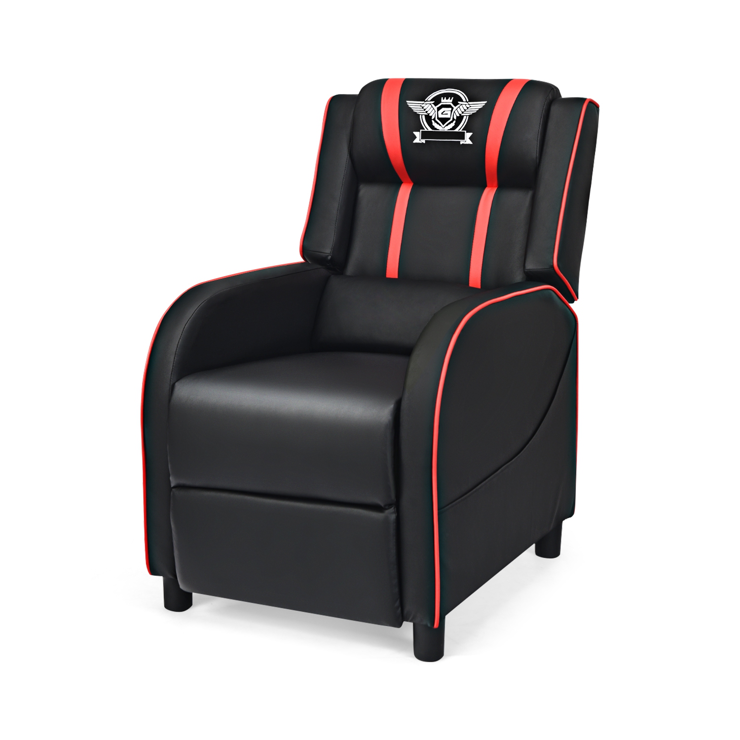 Topbuy PU Leather Gaming Recliner Chair Single Massage Lounge Sofa with Lumbar Cushion