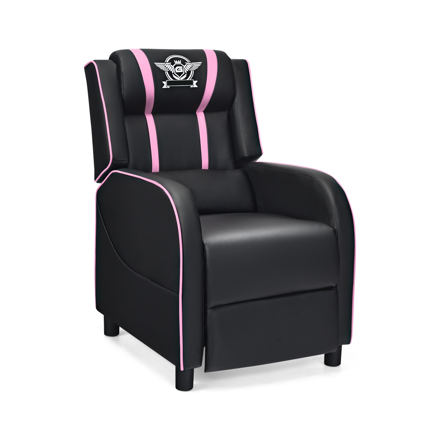 Topbuy PU Leather Gaming Recliner Chair Single Massage Lounge Sofa with Lumbar Cushion