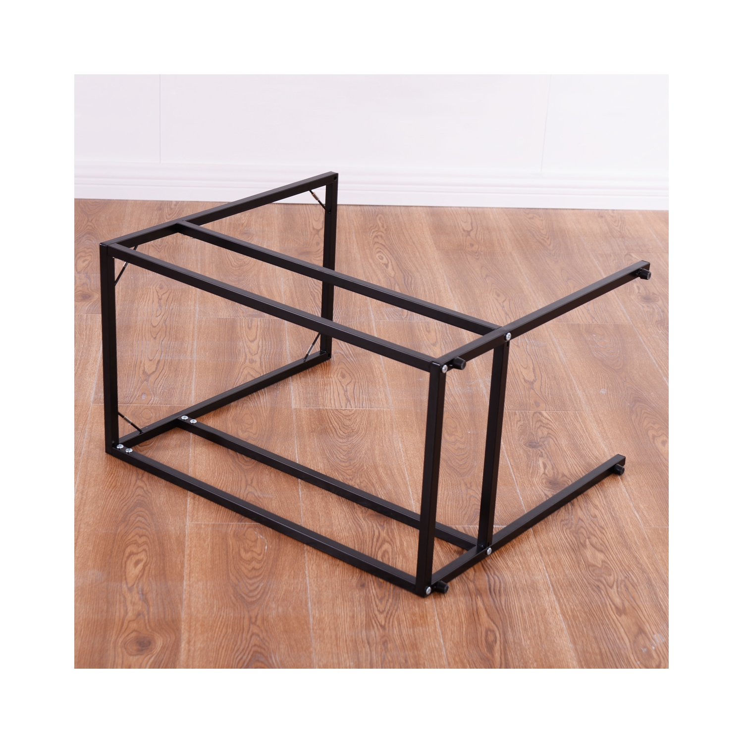 TopBuy – Plateau à café table d’extrémité, meuble pour téléviseur, tour, collation, avec dessus en verre transparent