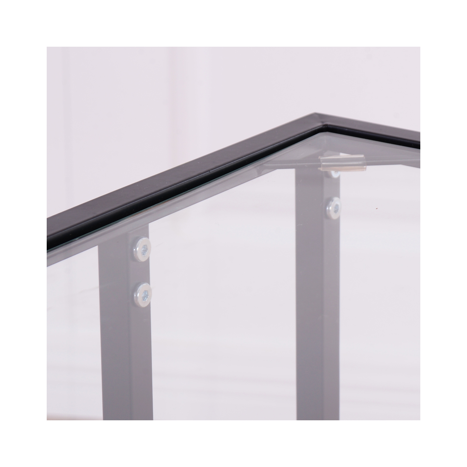 TopBuy – Plateau à café table d’extrémité, meuble pour téléviseur, tour, collation, avec dessus en verre transparent