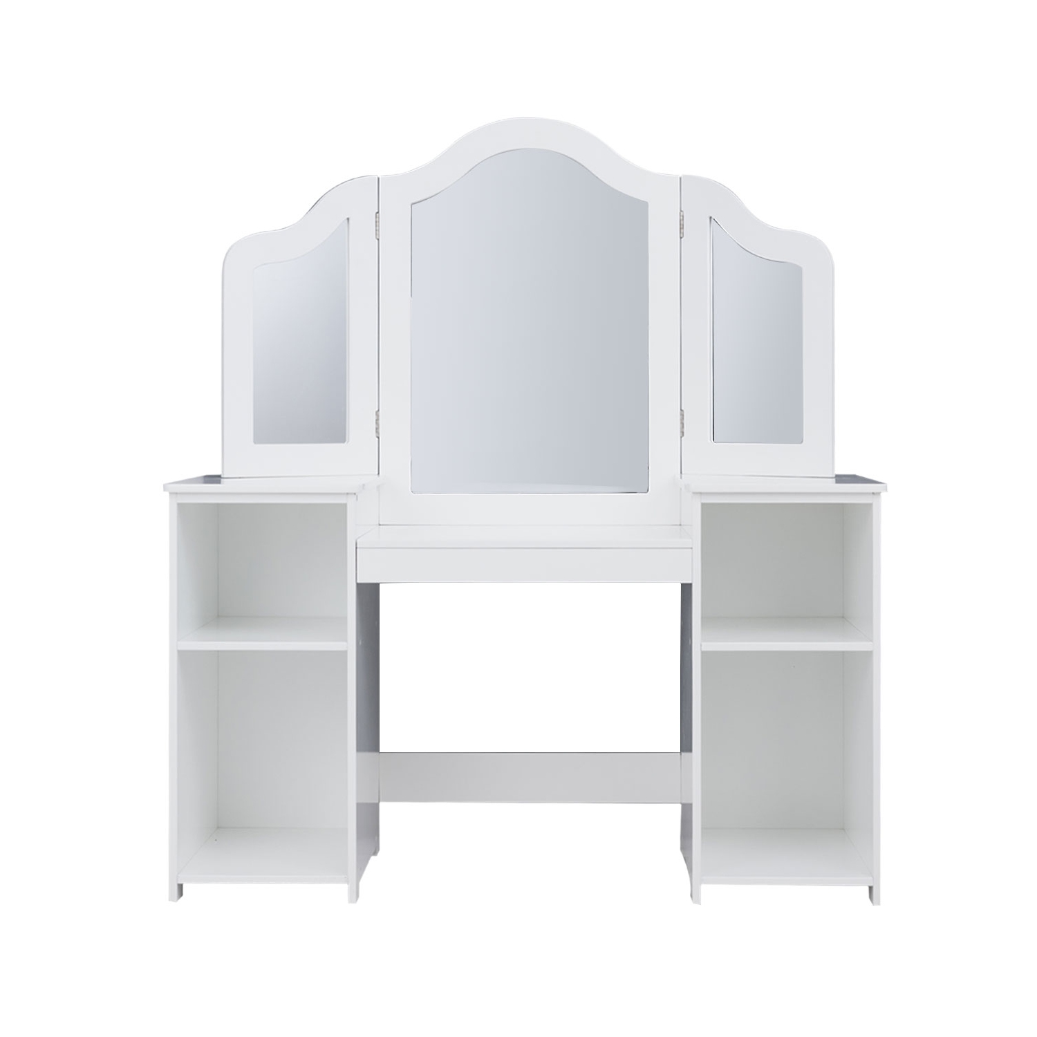 Topbuy Tri-folding Vanity Dressing Dask Display Table Cosmetics Organizer w/ Removable Mirror