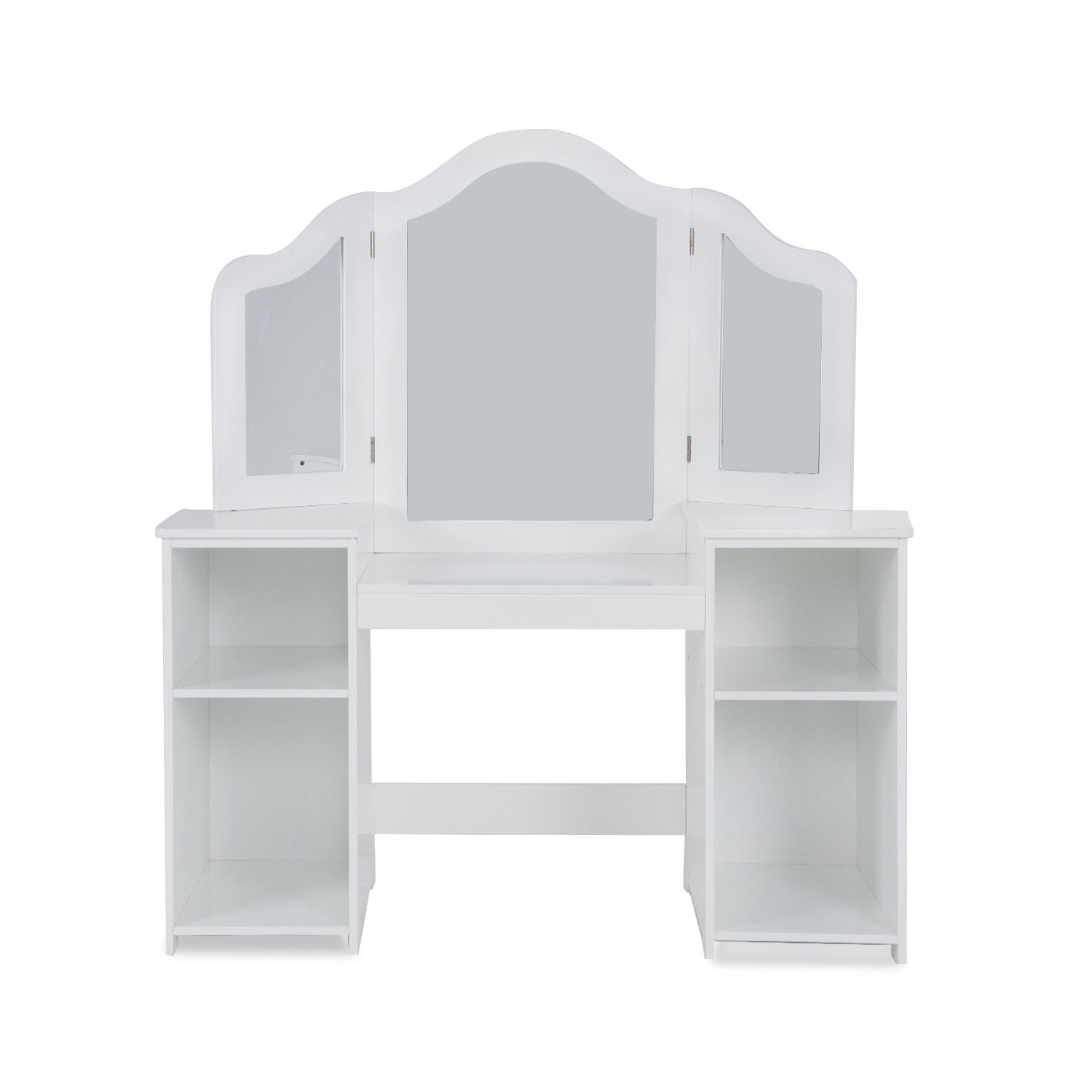 Topbuy Children's Dressing Table Kid Size Vanity Mirror Unit w/ Tri-folding Mirror & Removable Top White