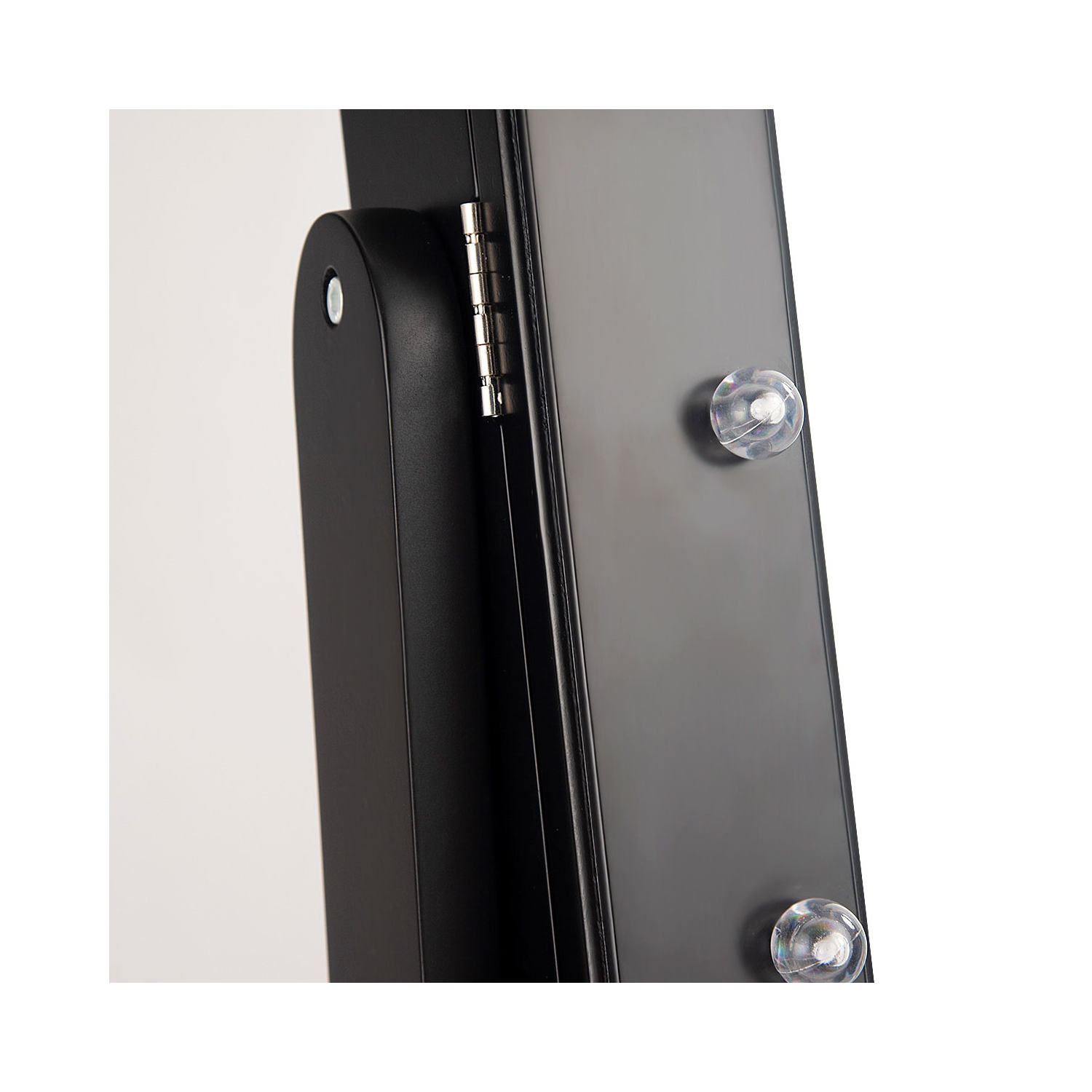 TopBuy – Armoire à bijoux avec éclairage à DEL miroir, armoire à dessus autoportant, noir