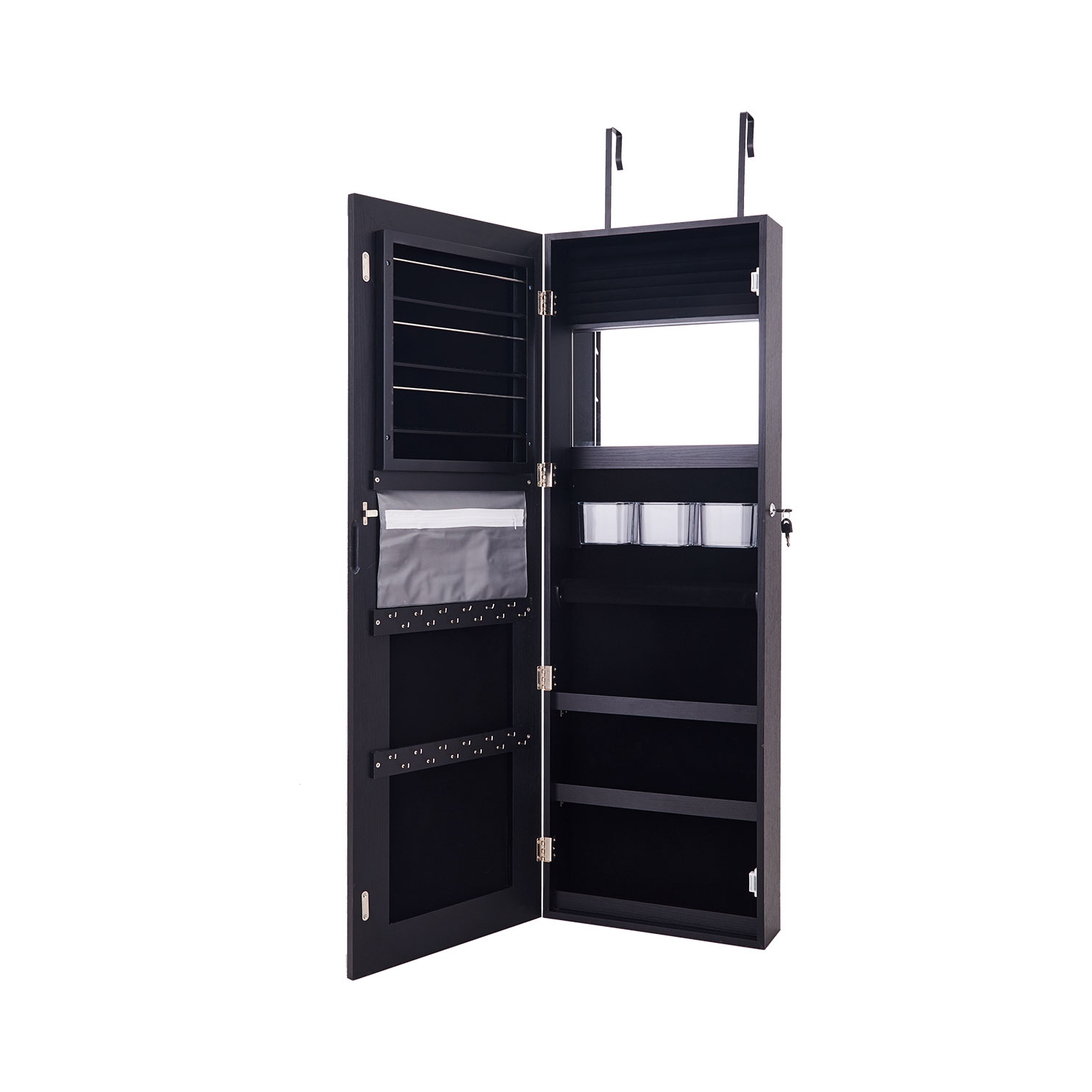 Casier de rangement à miroir pleine longueur pour armoire à bijoux verrouillable à DEL miroir de TopBuy