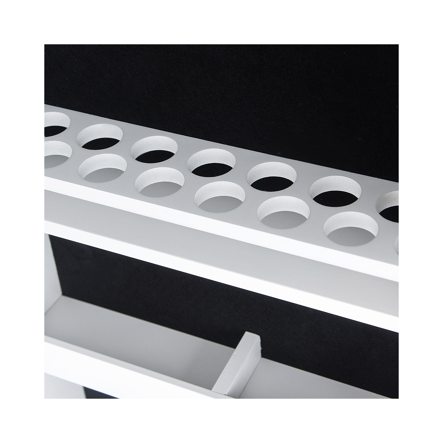 TopBuy – Armoire à bijoux avec éclairage à DEL miroir, armoire à dessus de commode autonome, blanc