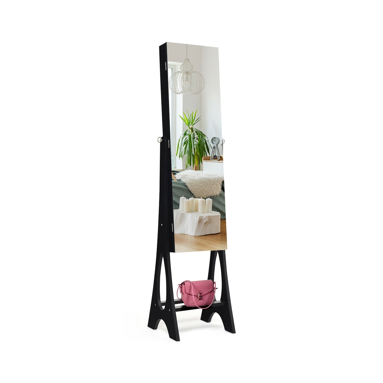 Armoire à bijoux miroir à DEL de TopBuy avec armoire pour dessus de commode autonome